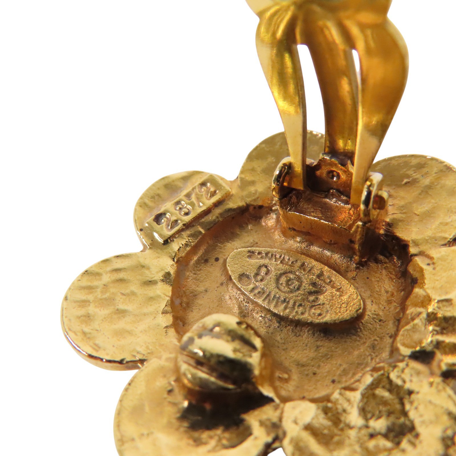 CHANEL 金屬Vintage Flower Earring金扣耳環