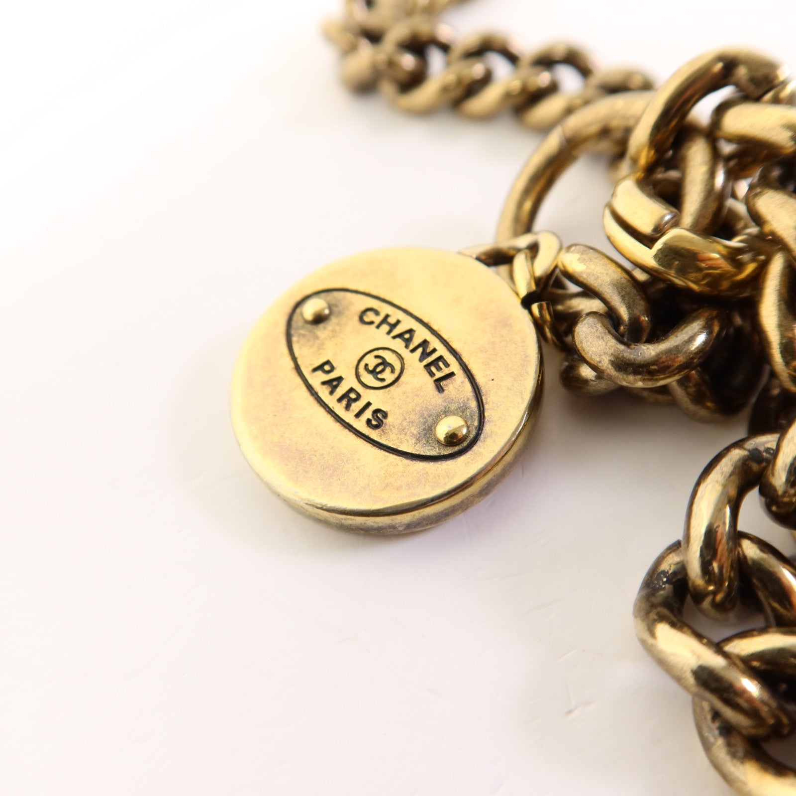 CHANEL 牛皮皮革Chain Shoulder Bag金扣鏈帶肩背袋