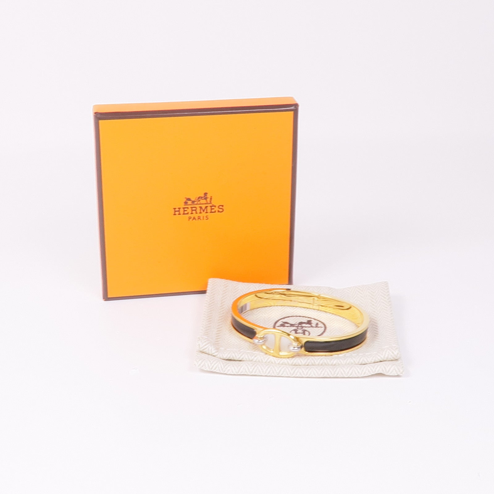 HERMES 金屬Mini Clic Chaine D'Ancre Bracelet手鐲Noir