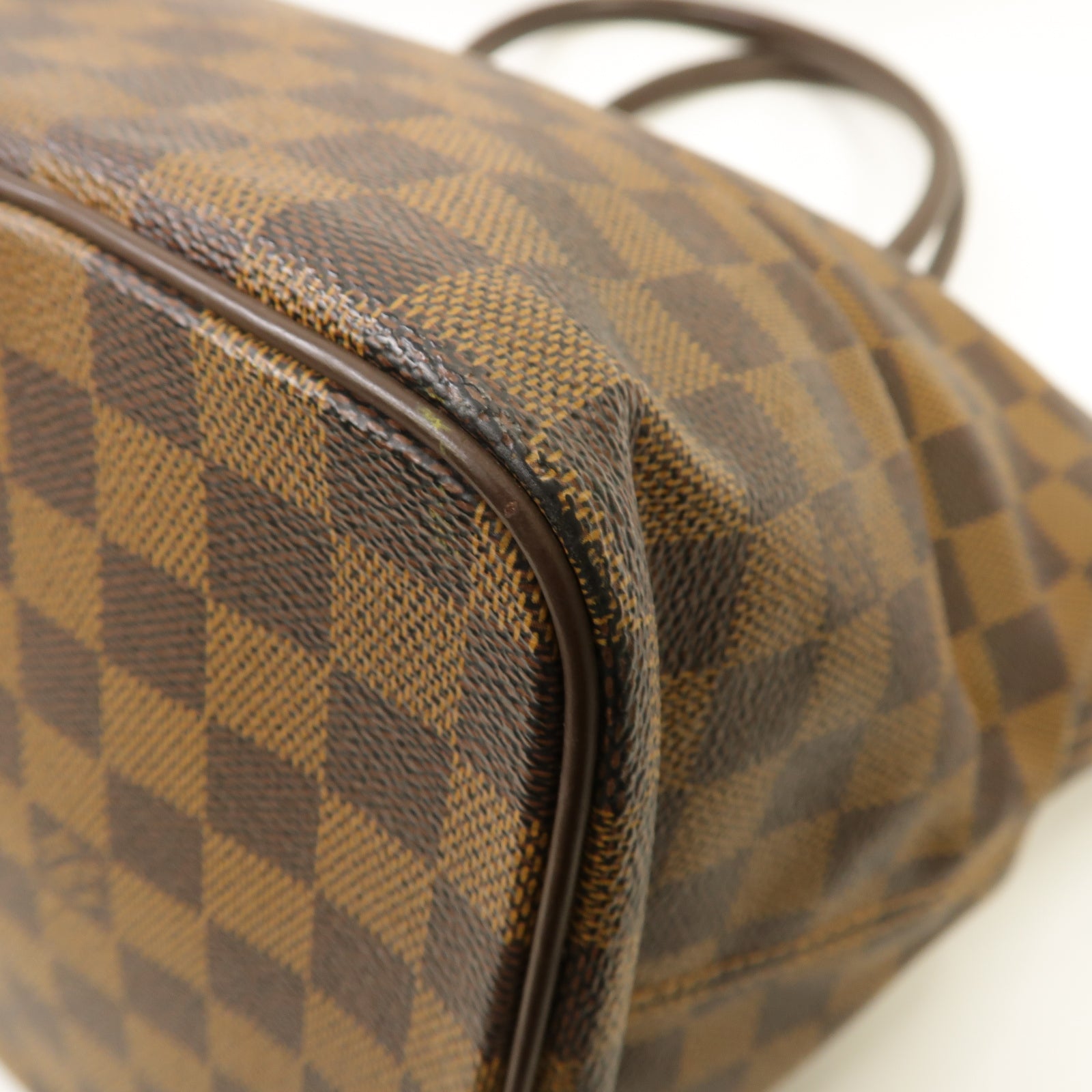 LOUIS VUITTON Damier Saleya MM金扣肩背袋棕色