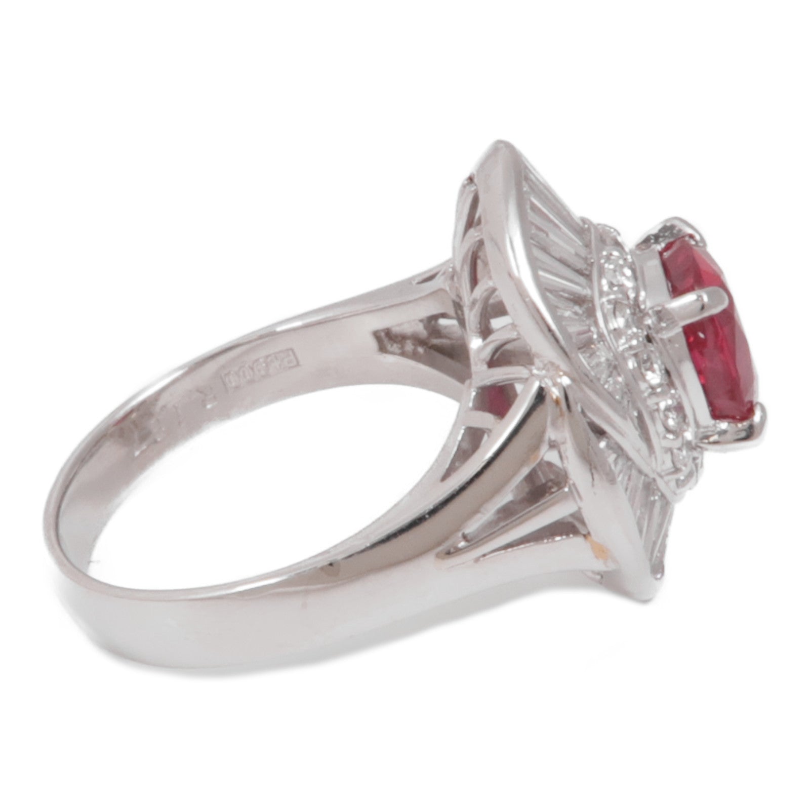 JEWELRY【激減優惠】 PT900鉑金Ruby Diamond Ring鑽石戒指US#6
