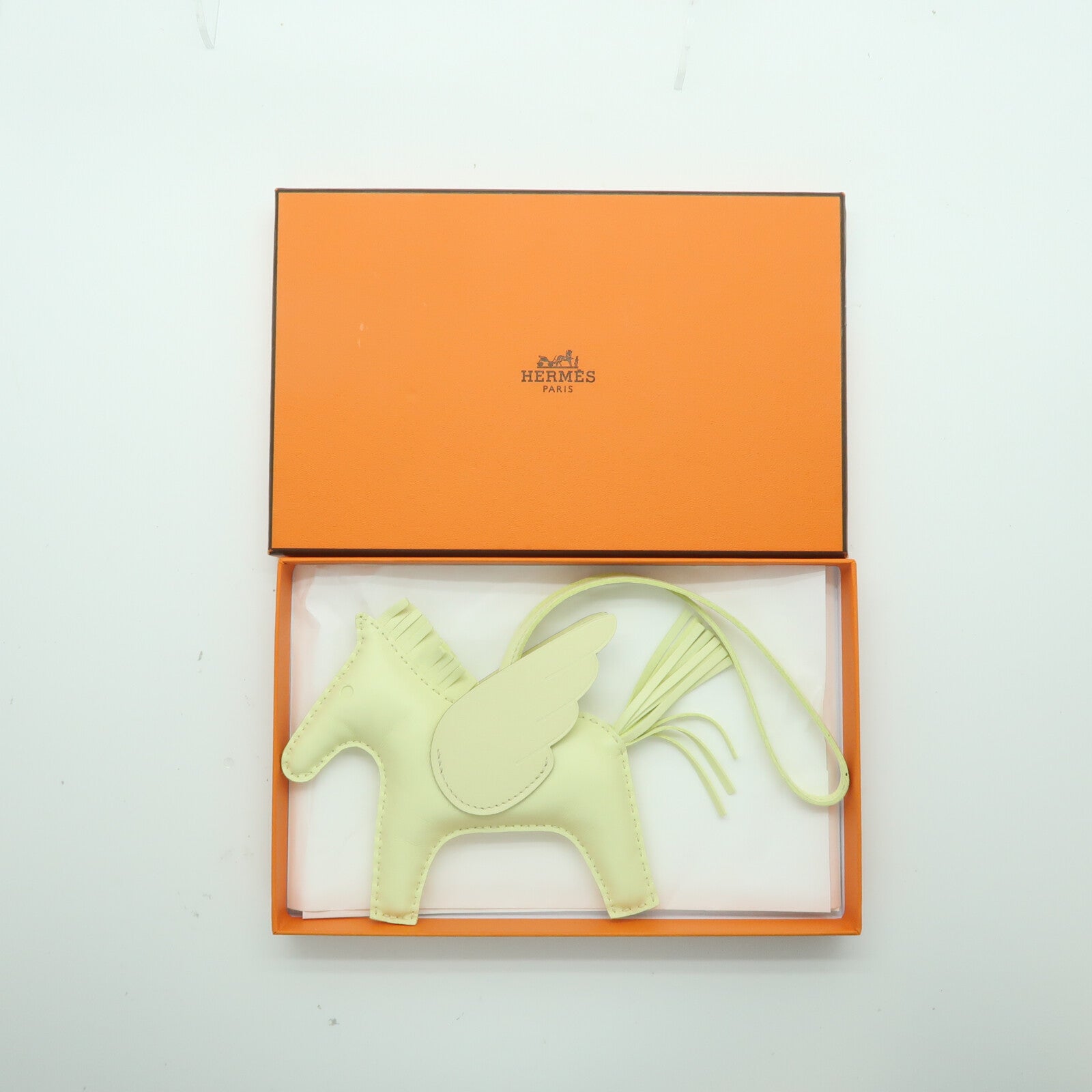 HERMES Milo皮革Rodeo Pagase MM掛飾Jaune Milton