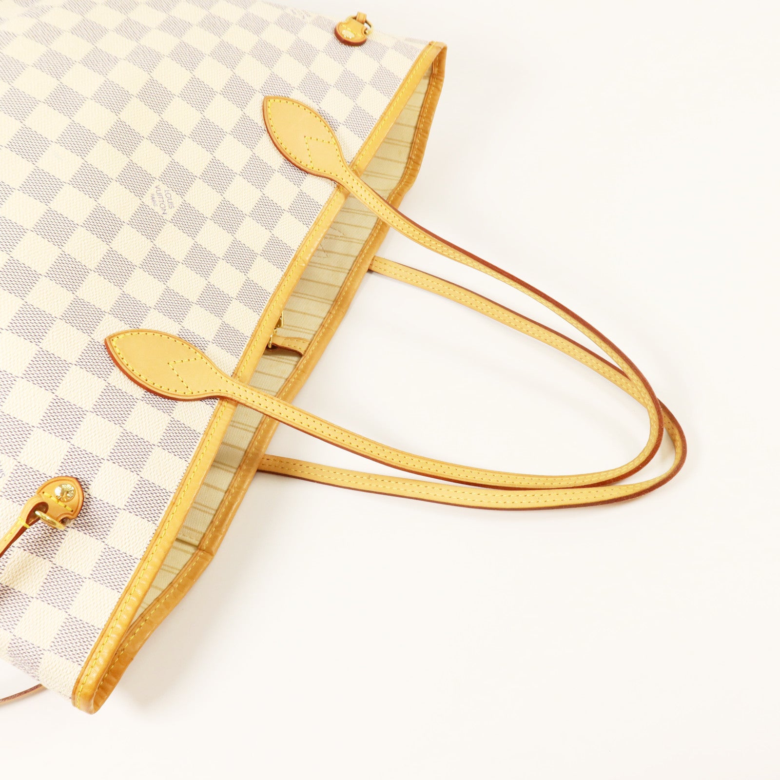 LOUIS VUITTON Damier Azur Neverfull MM金扣肩背袋