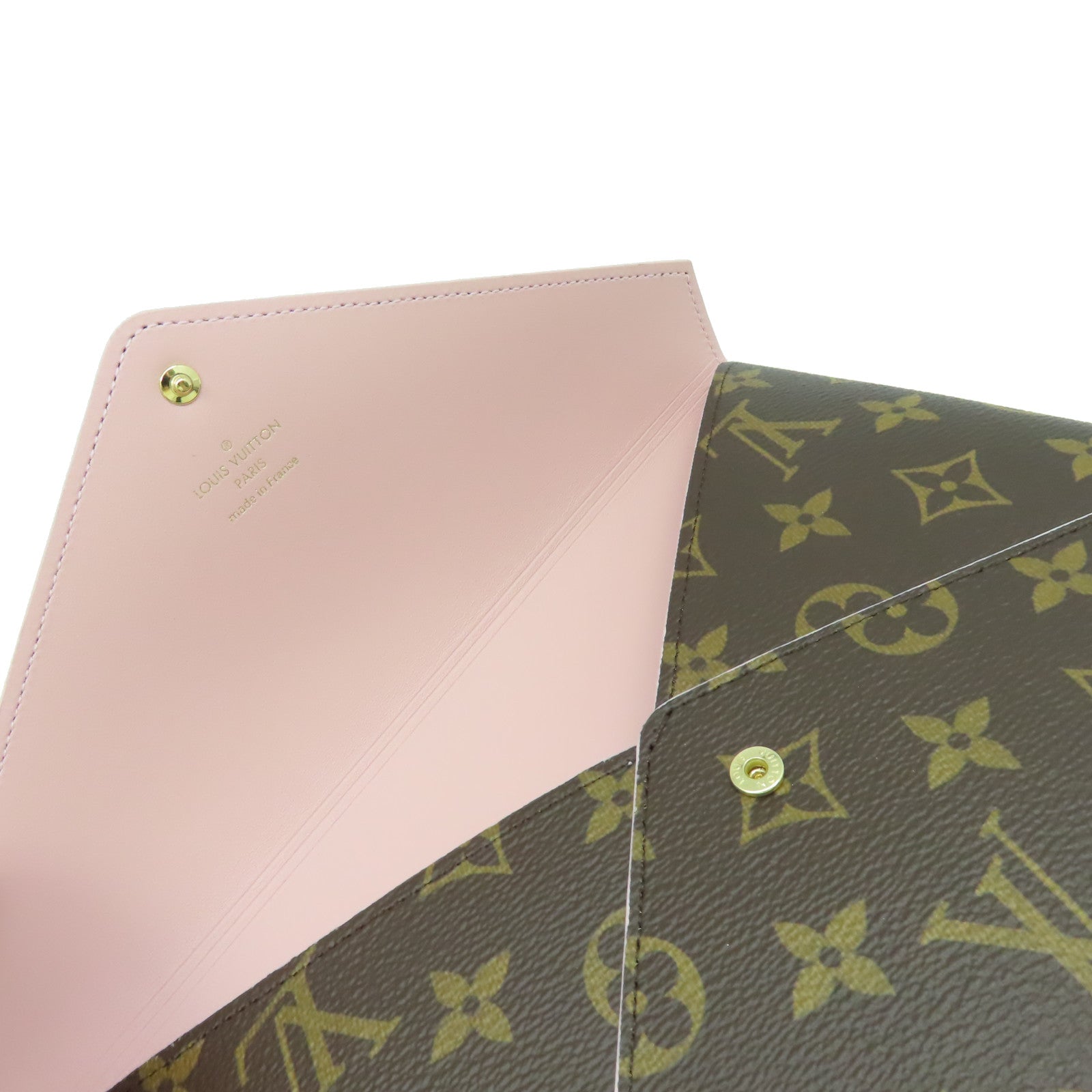 LOUIS VUITTON Monogram Kirigami Pochette金扣手拿包啡色/粉紅色