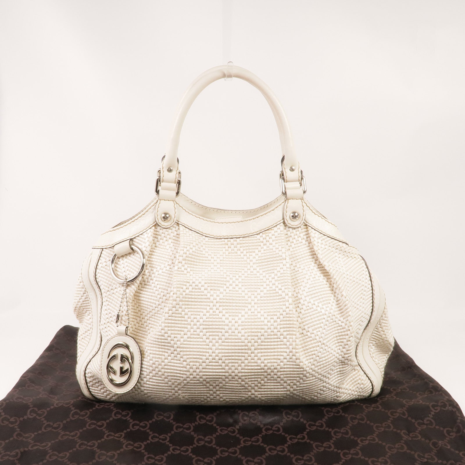 GUCCI 牛皮皮革Sukey Handbag銀扣手挽袋