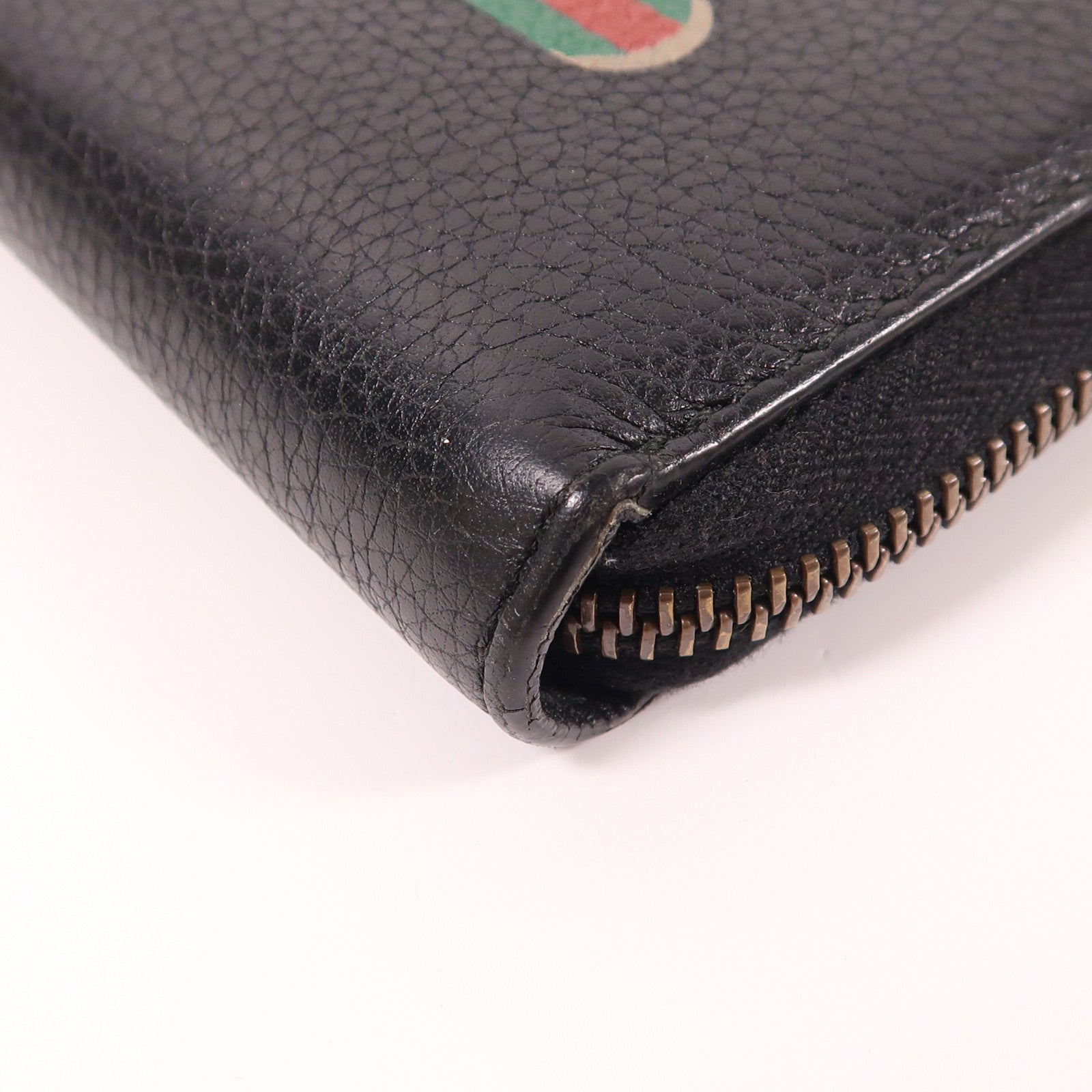 GUCCI GG GHW Long Wallet 496317 Calfskin Leather Black