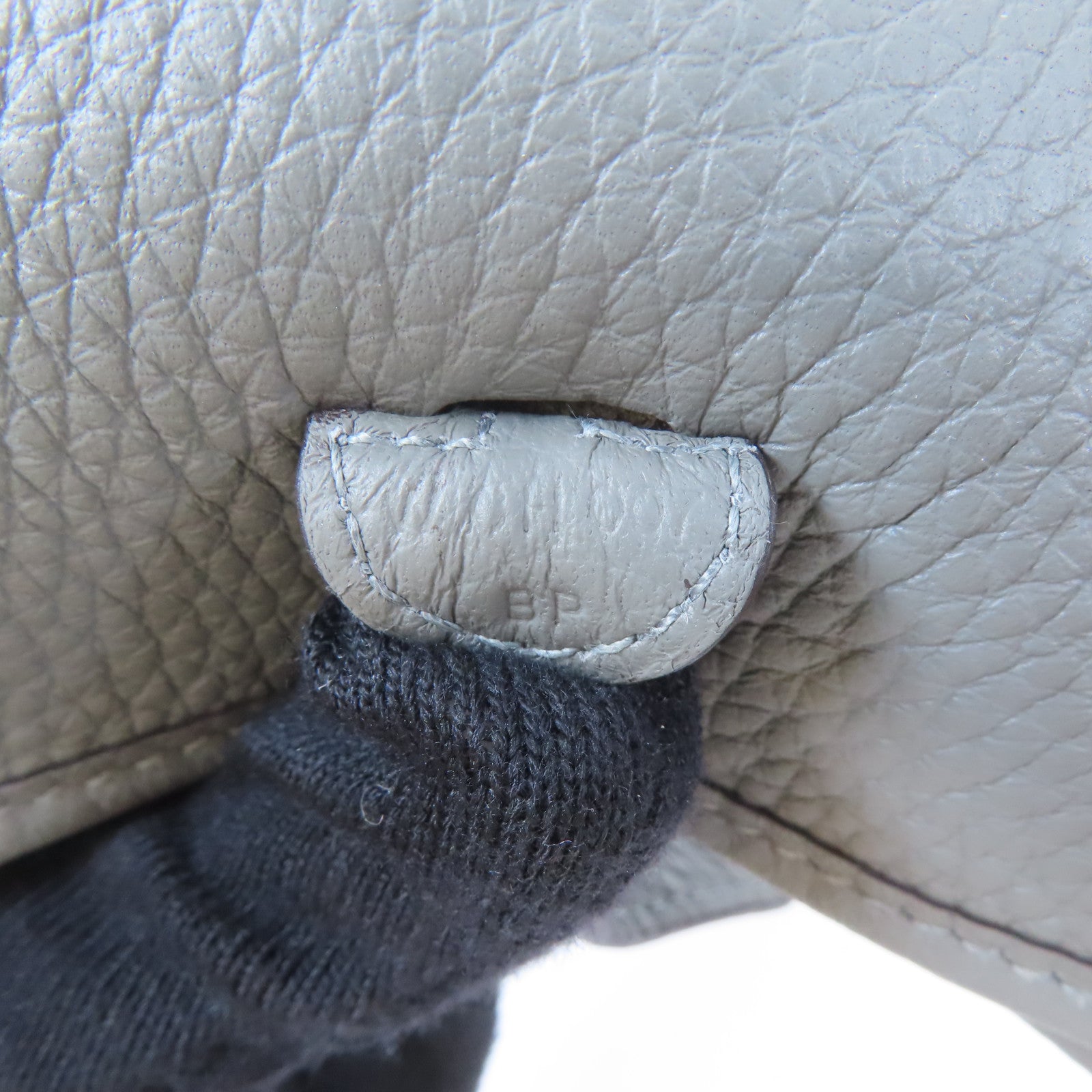 HERMES Clemence皮革Evelyne TPM銀扣肩背袋Gris Mayer灰色