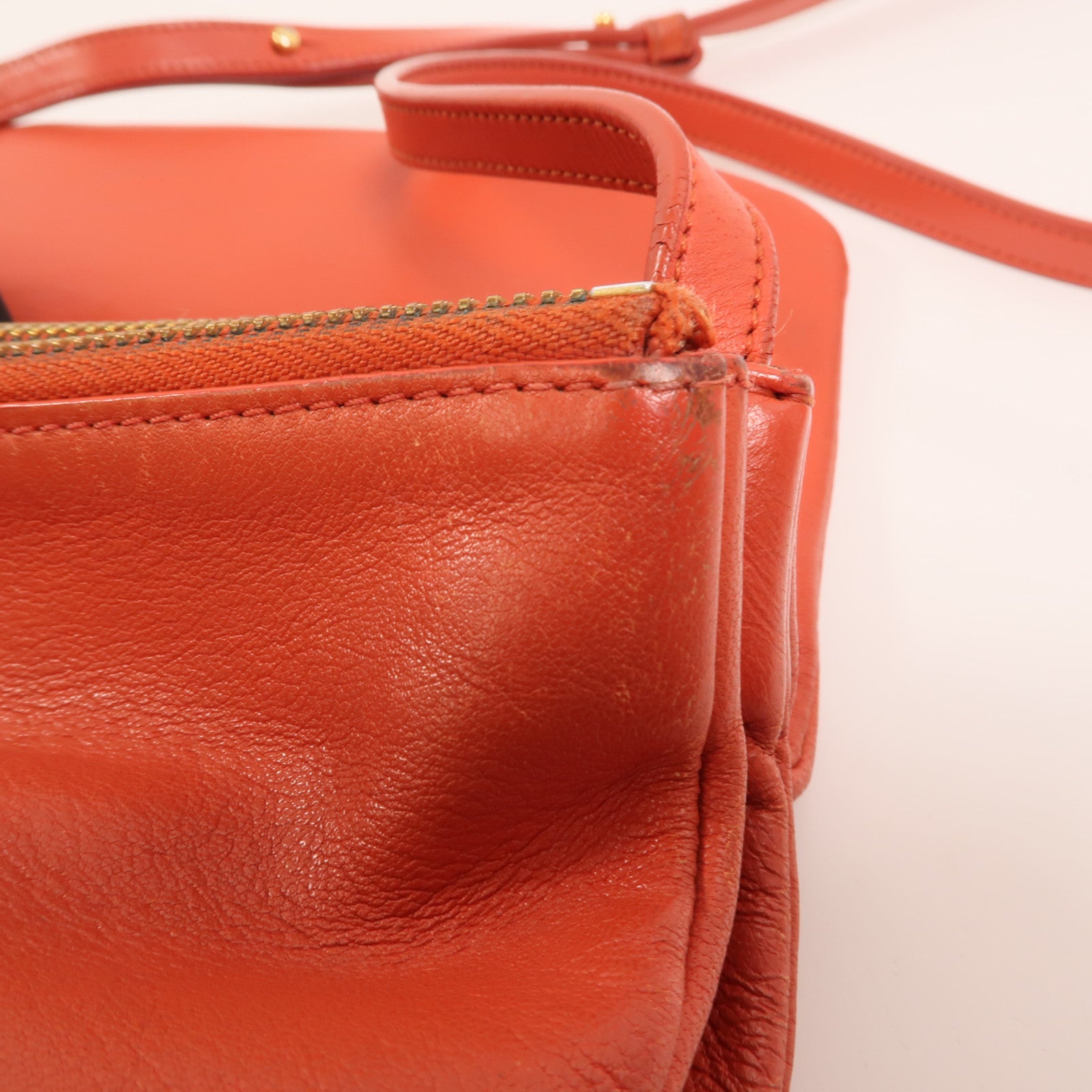 CELINE 羊皮皮革Trio Large金扣肩背袋