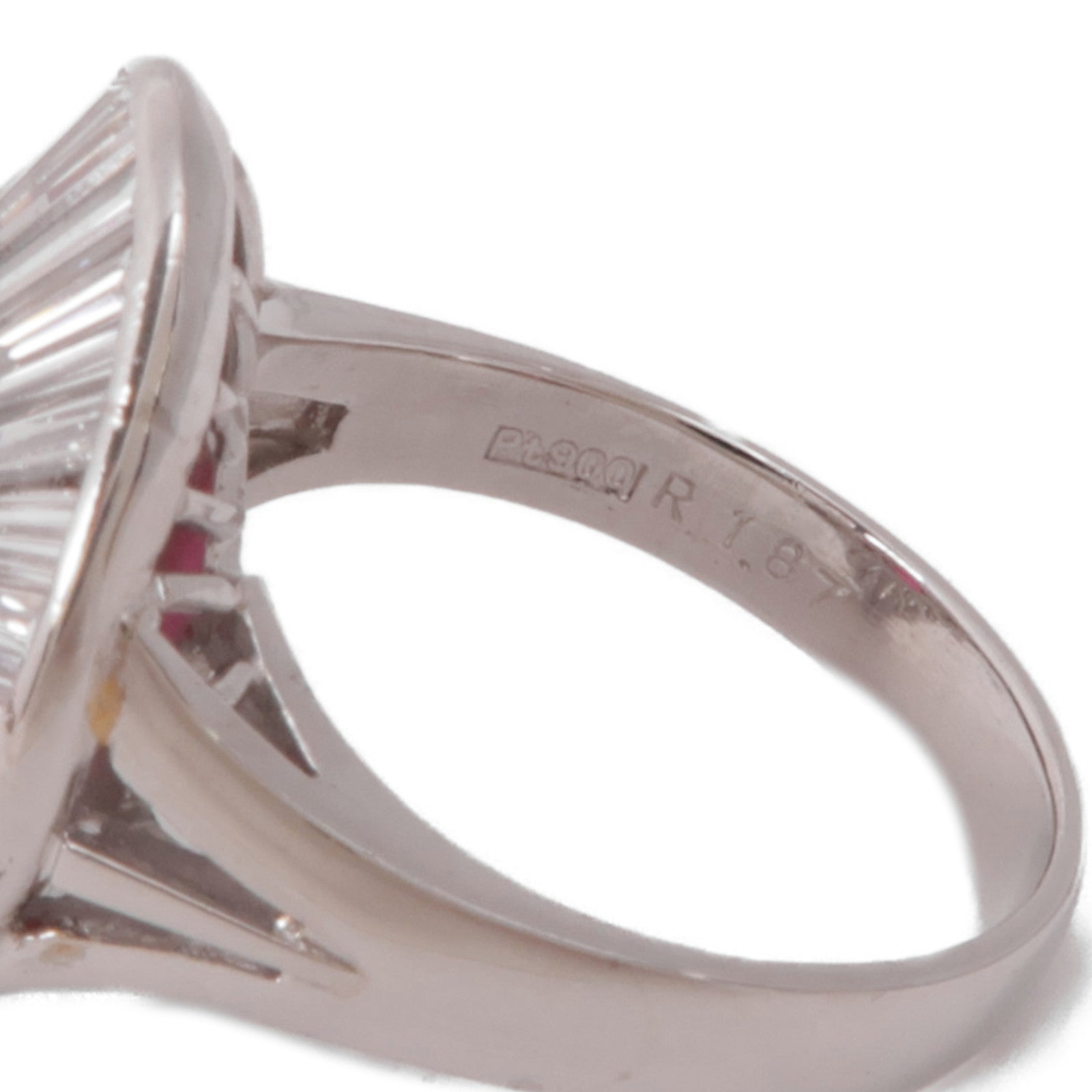 JEWELRY【激減優惠】 PT900鉑金Ruby Diamond Ring鑽石戒指US#6