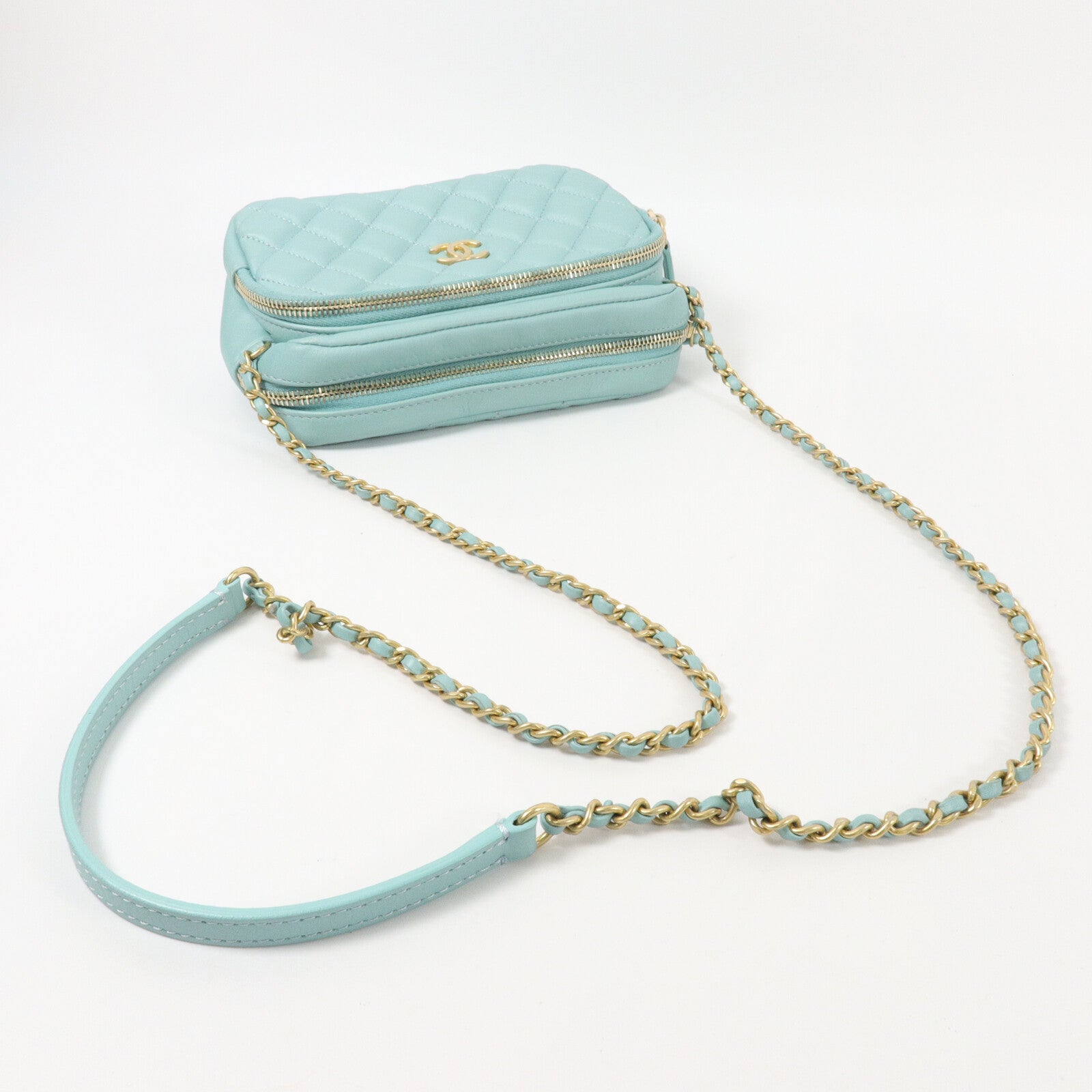 CHANEL 牛皮皮革Camera Bag鏈帶肩背袋