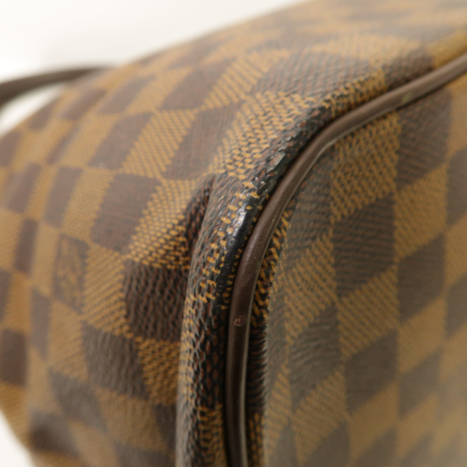 LOUIS VUITTON Damier Saleya MM金扣肩背袋棕色