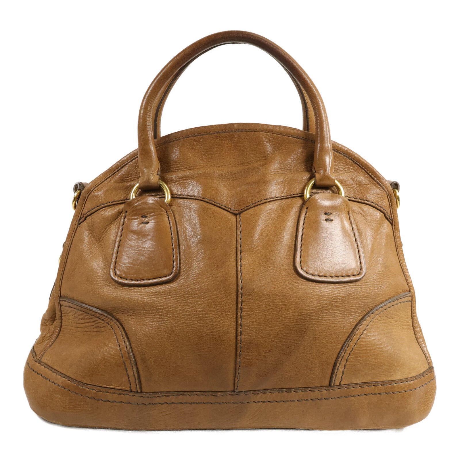 PRADA 鹿皮皮革Cervo Shine Bauletto手挽肩背兩用袋