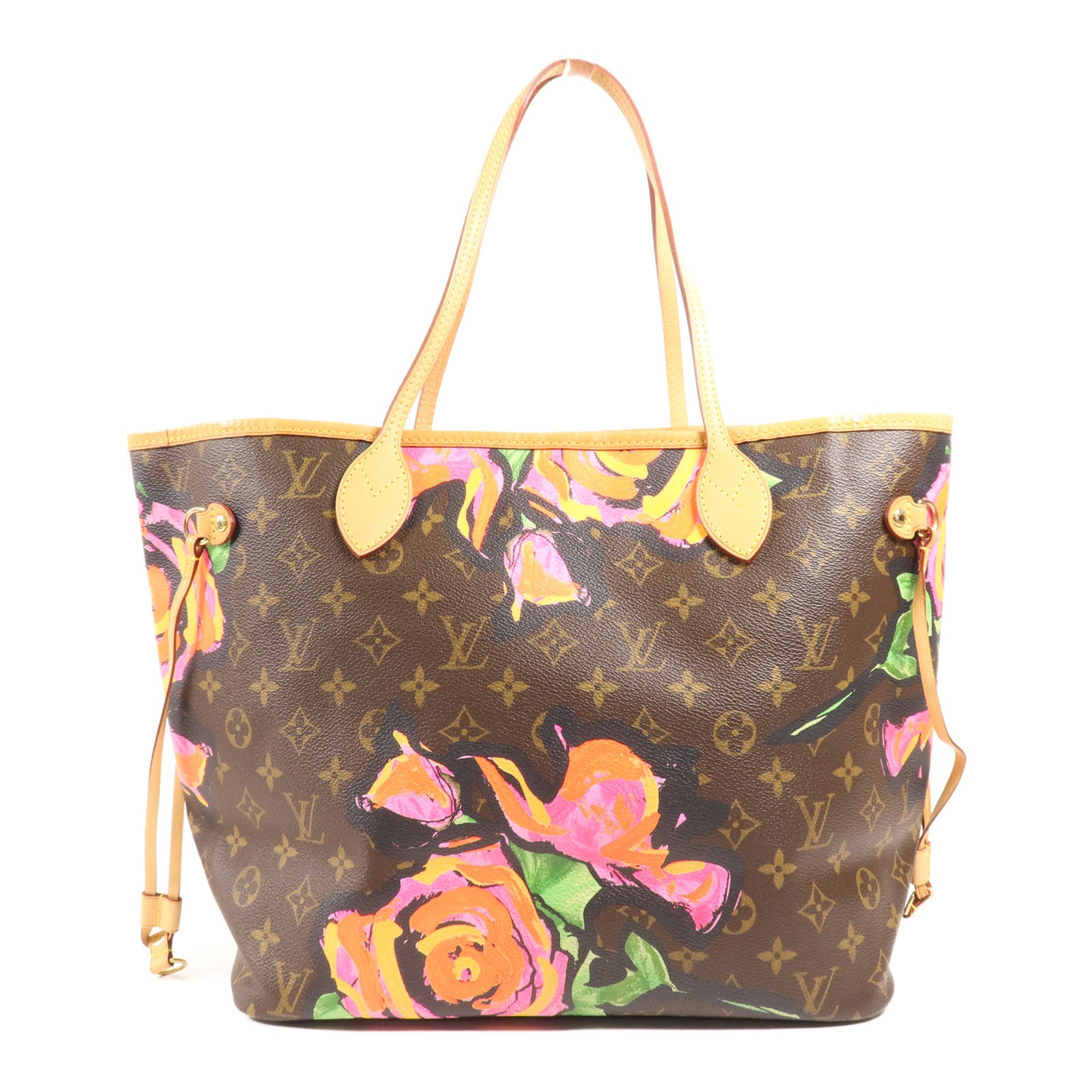 LOUIS VUITTON Monogram Rose Tote Neverfull MM金扣肩背袋