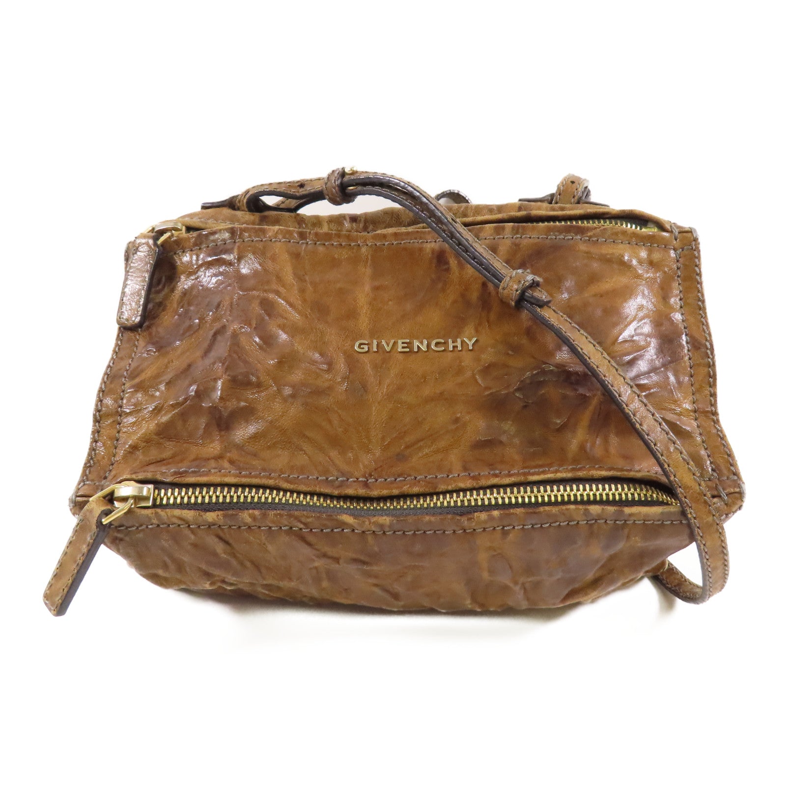 GIVENCHY 牛皮皮革Pandora Mini銀扣肩背袋