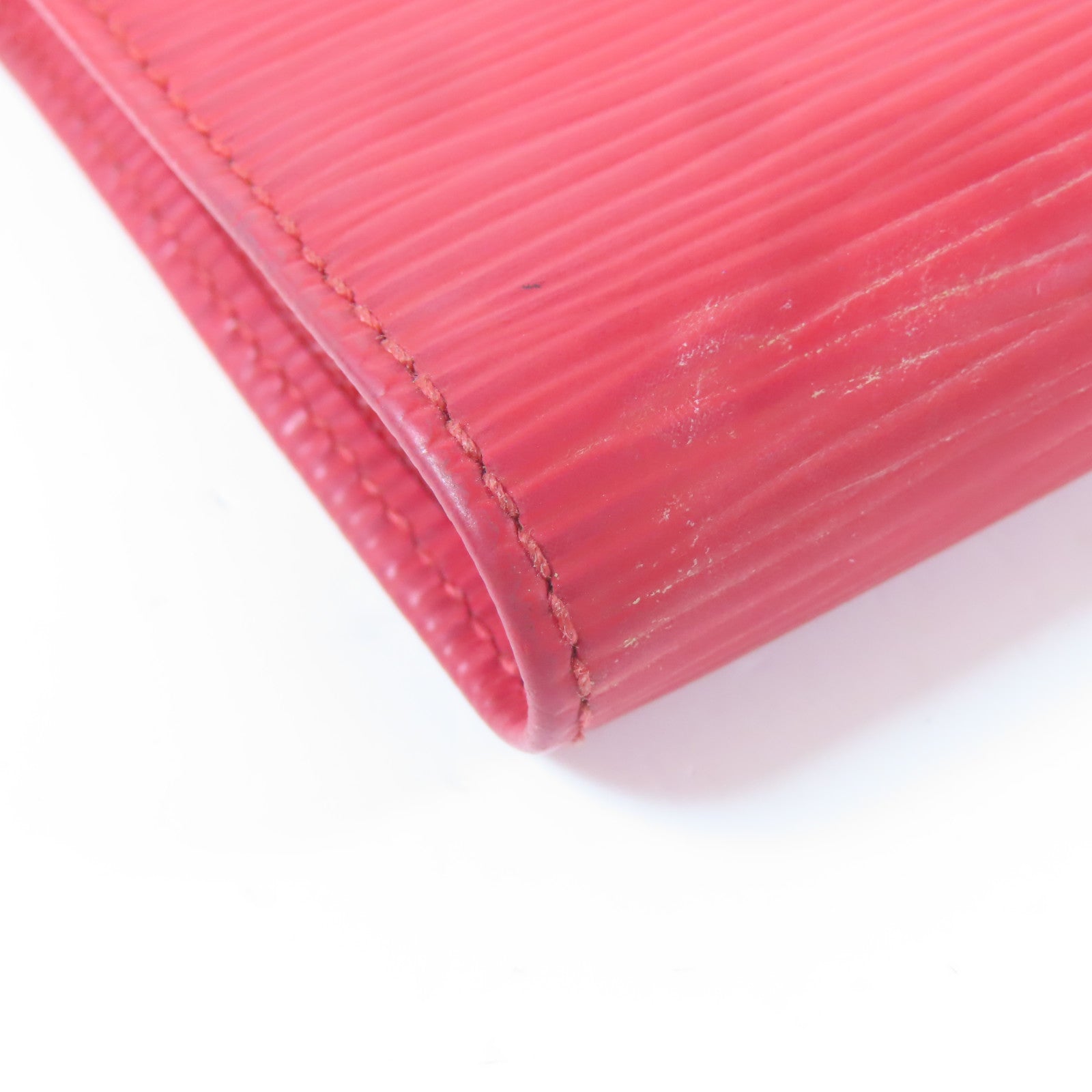 LOUIS VUITTON 【激減優惠】皮革Wallet銀扣錢包紅色