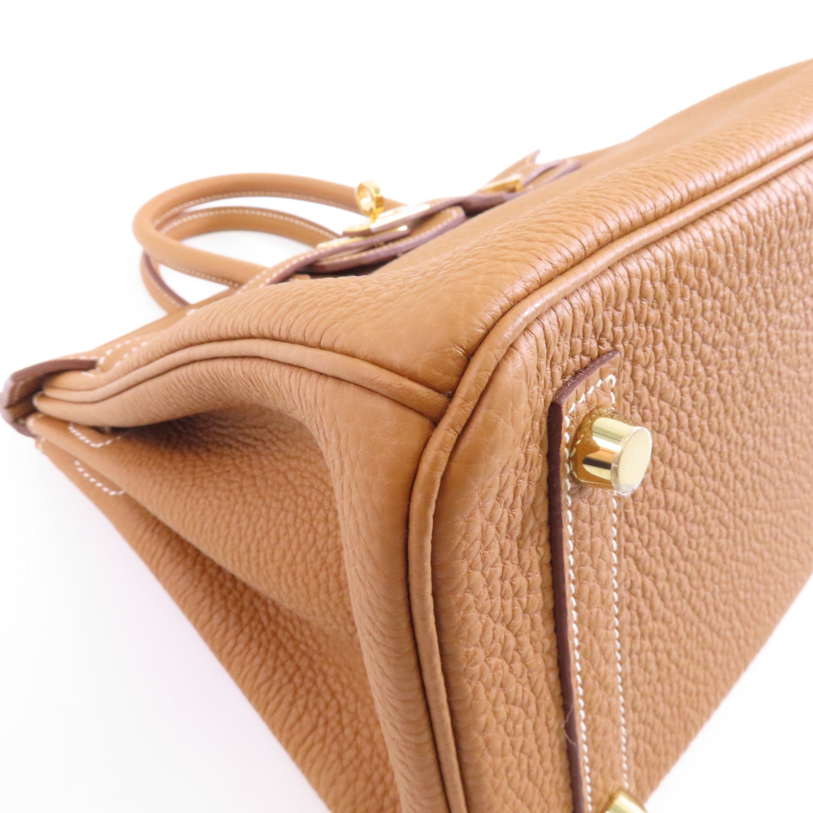 HERMES 【激減優惠】Togo皮革Birkin25金扣手挽袋Gold/棕色