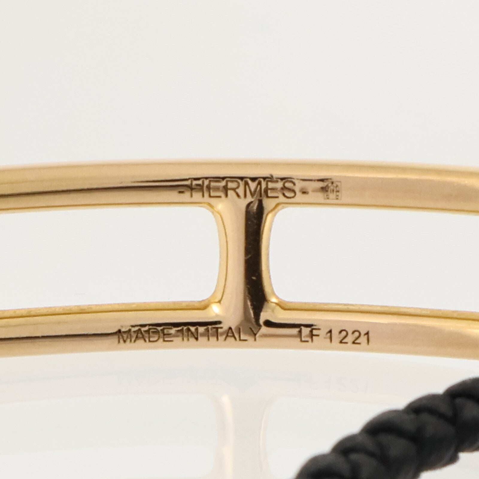 HERMES Swift皮革/金屬Roulis Double Tour手鏈Black