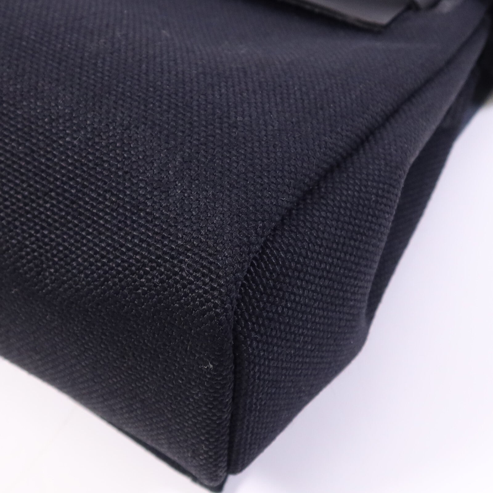 HERMES 帆布Mini Herbag銀扣肩背袋Noir