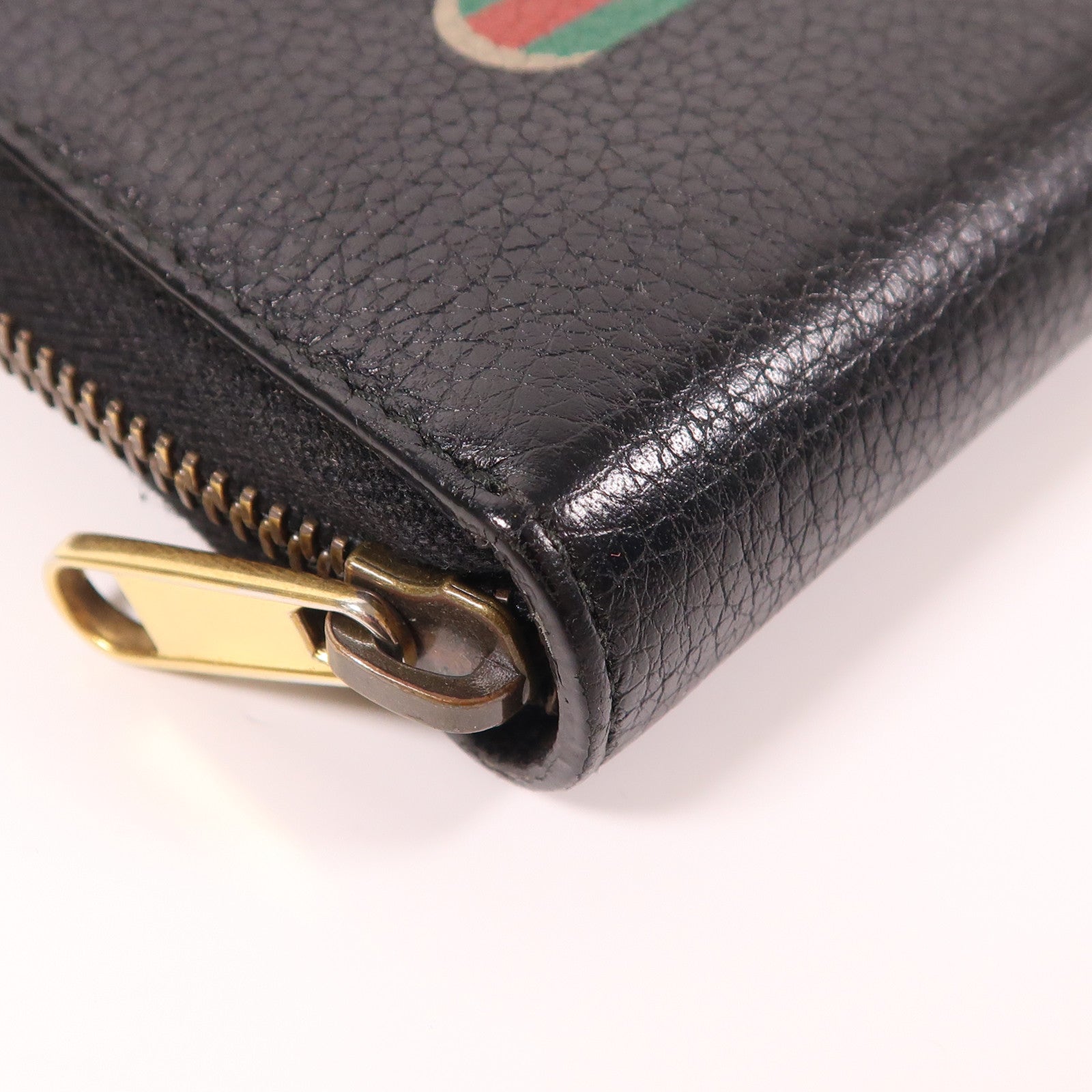 GUCCI GG GHW Long Wallet 496317 Calfskin Leather Black
