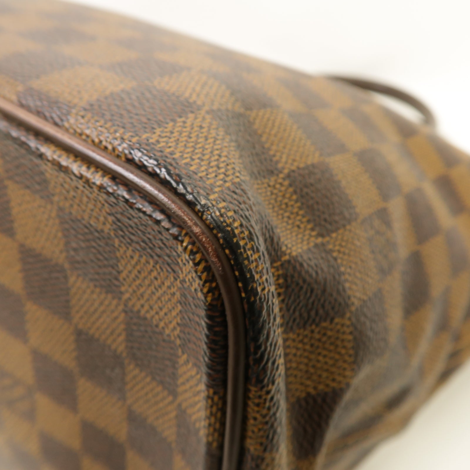 LOUIS VUITTON Damier Saleya MM金扣肩背袋棕色