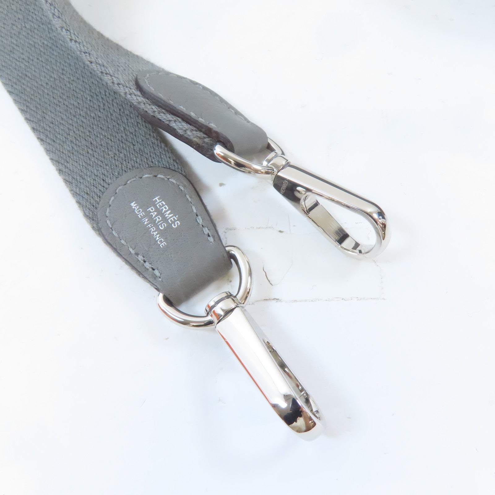 HERMES Clemence皮革Evelyne TPM銀扣肩背袋Gris Mayer灰色