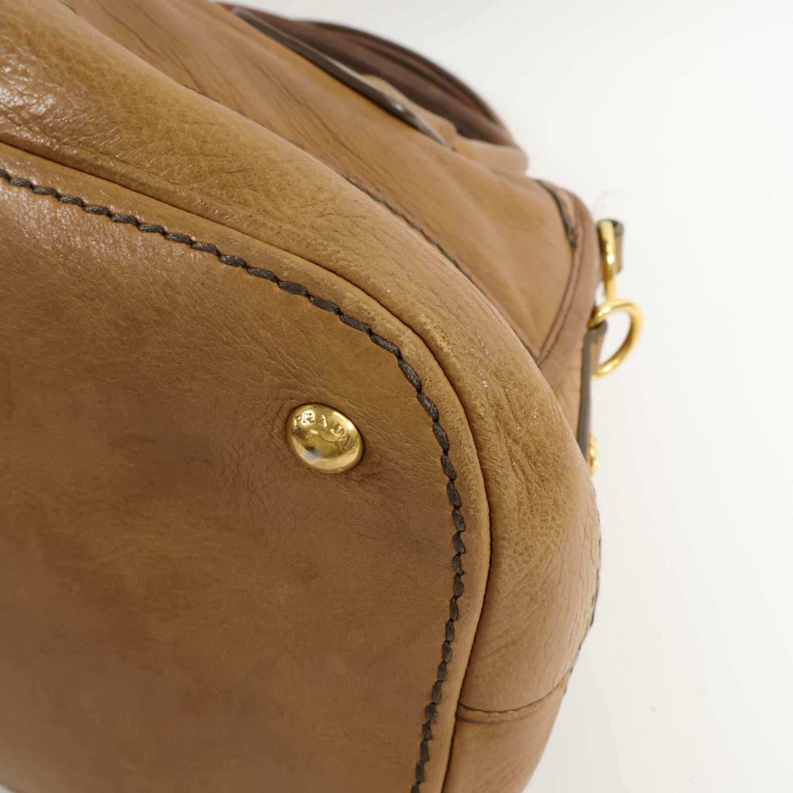 PRADA 鹿皮皮革Cervo Shine Bauletto手挽肩背兩用袋