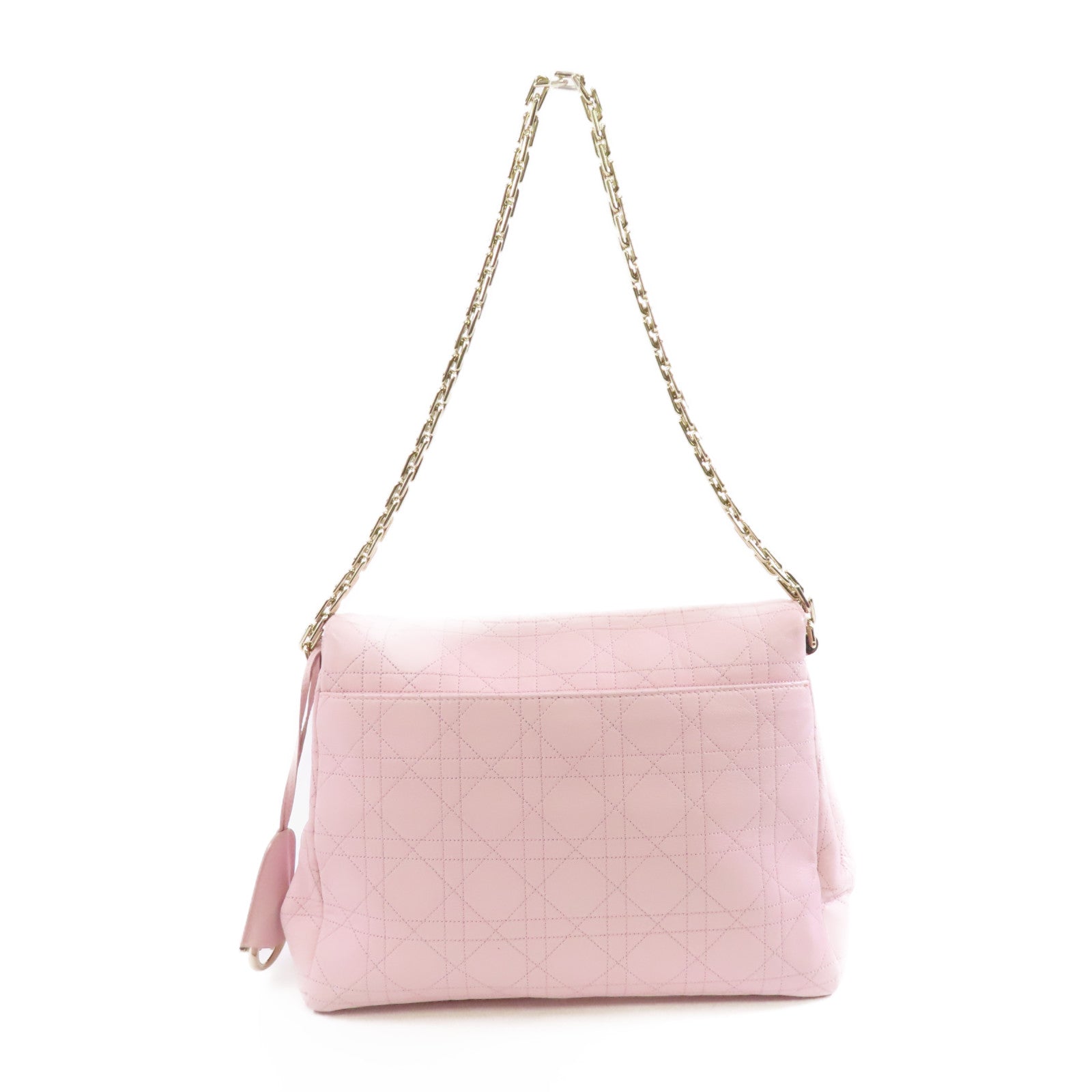Dior 牛皮皮革Chain Shoulder Bag金扣鏈帶肩背袋粉紅色