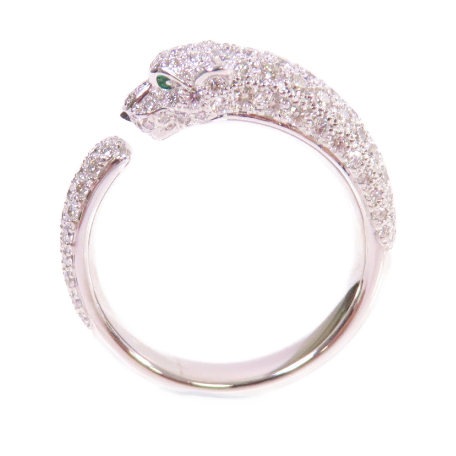 CARTIER 18K白金/鑽石Panthere De Cartier Diamond Ring戒指#58/US#8.25