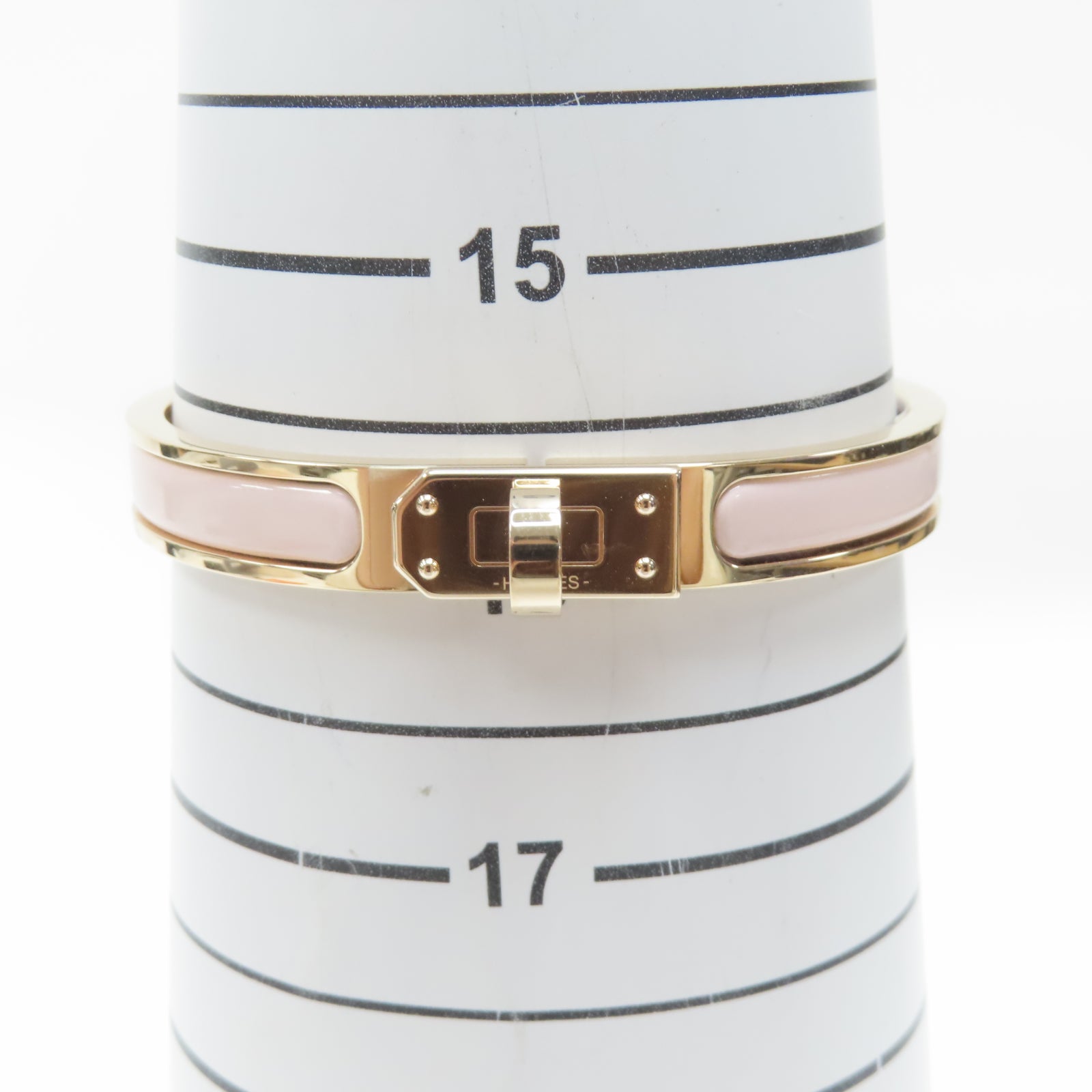 HERMES 金屬Mini Clic Kelly Bracelet手鐲Rose Sakura 櫻花粉