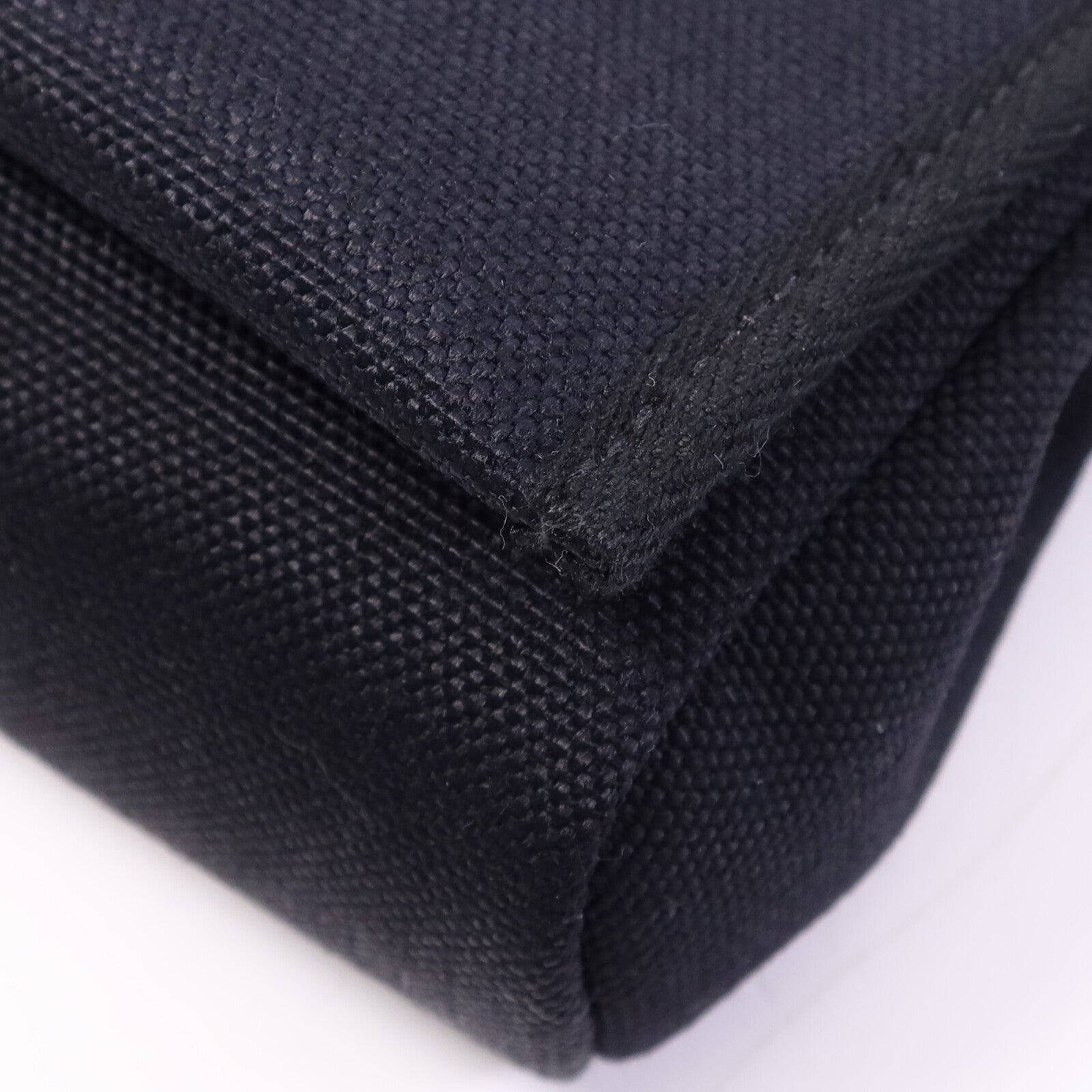 HERMES 帆布Mini Herbag銀扣肩背袋Noir