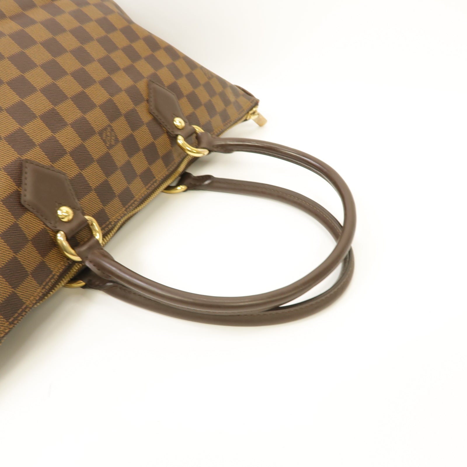LOUIS VUITTON Damier Saleya MM金扣肩背袋棕色