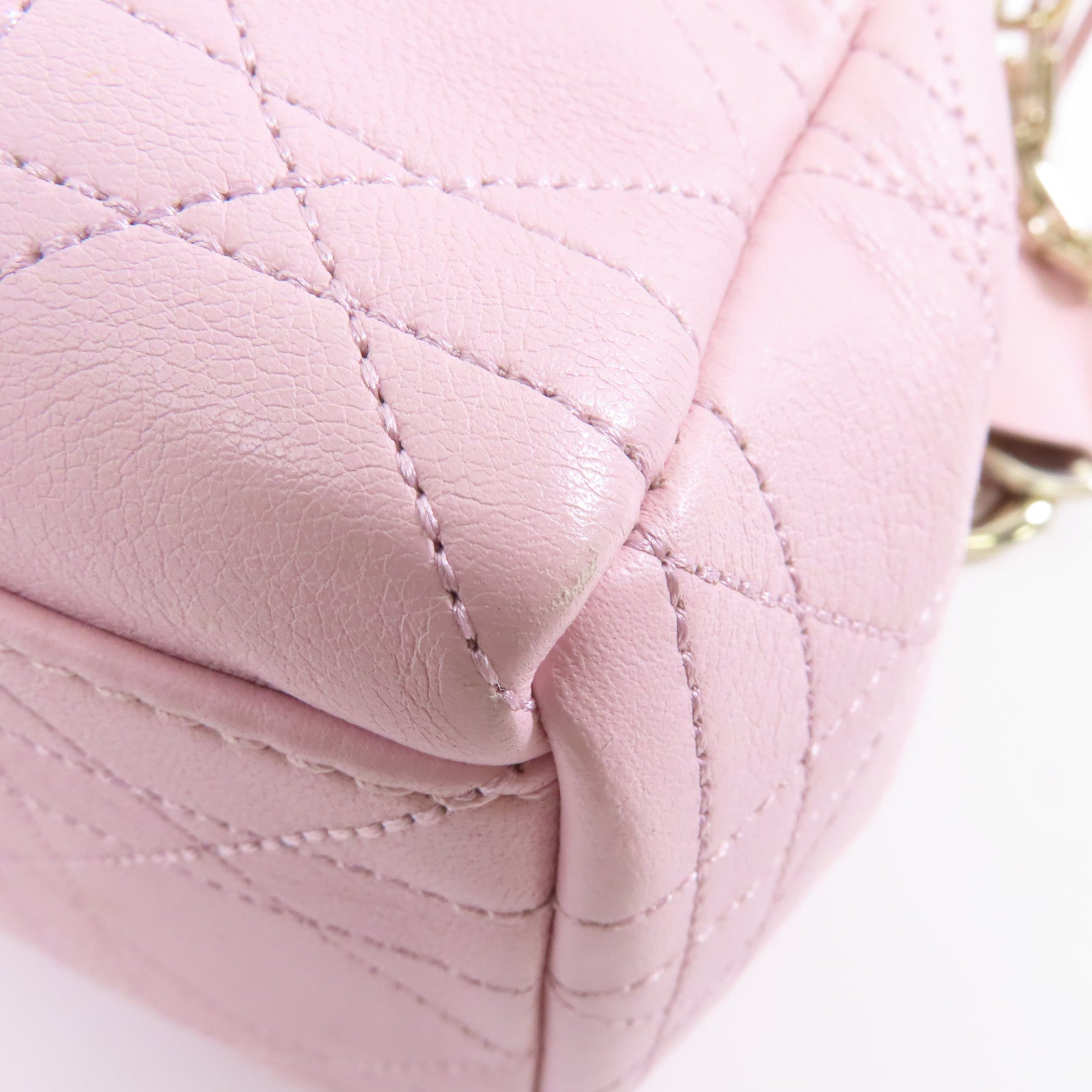 Dior 牛皮皮革Chain Shoulder Bag金扣鏈帶肩背袋粉紅色