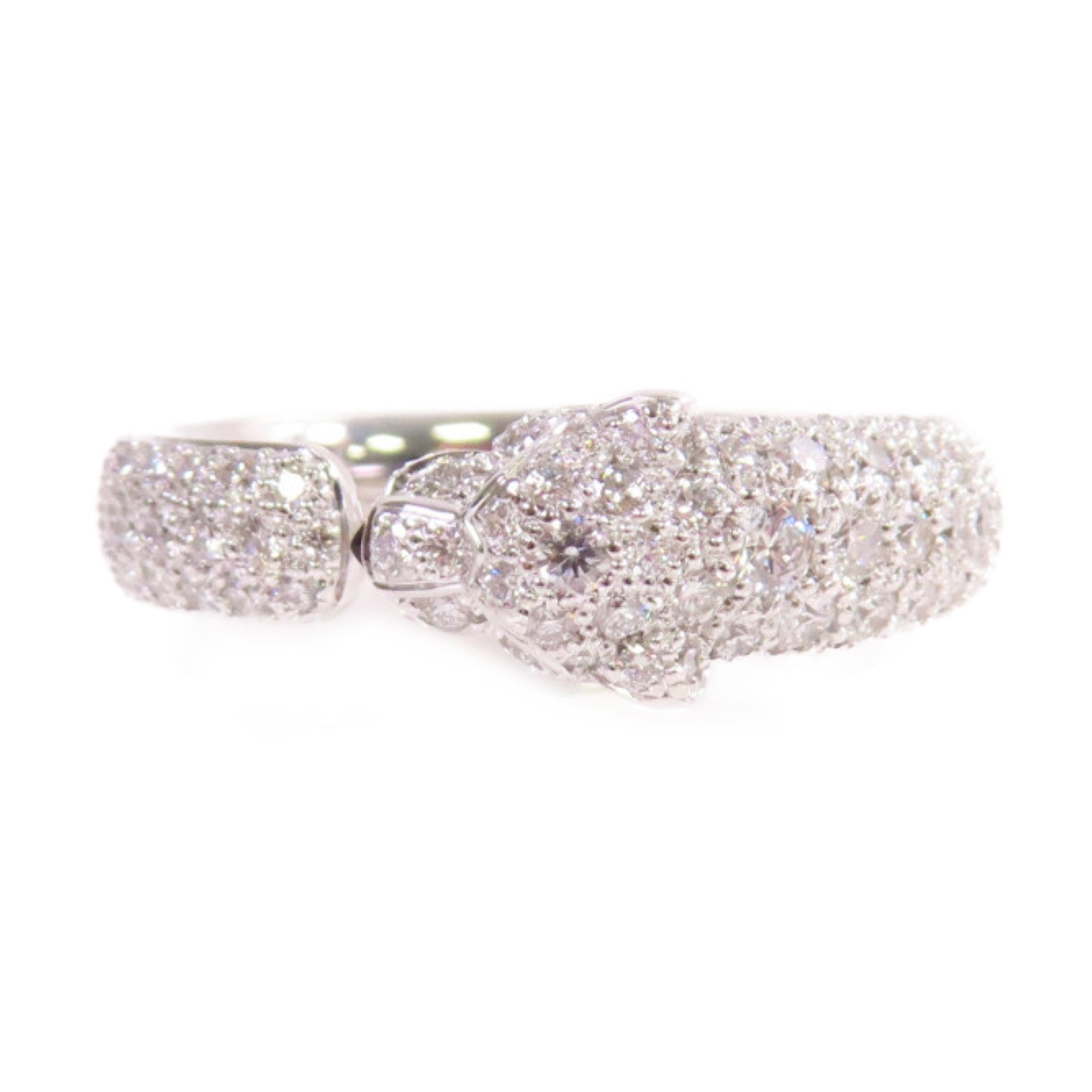 CARTIER 18K白金/鑽石Panthere De Cartier Diamond Ring戒指#58/US#8.25