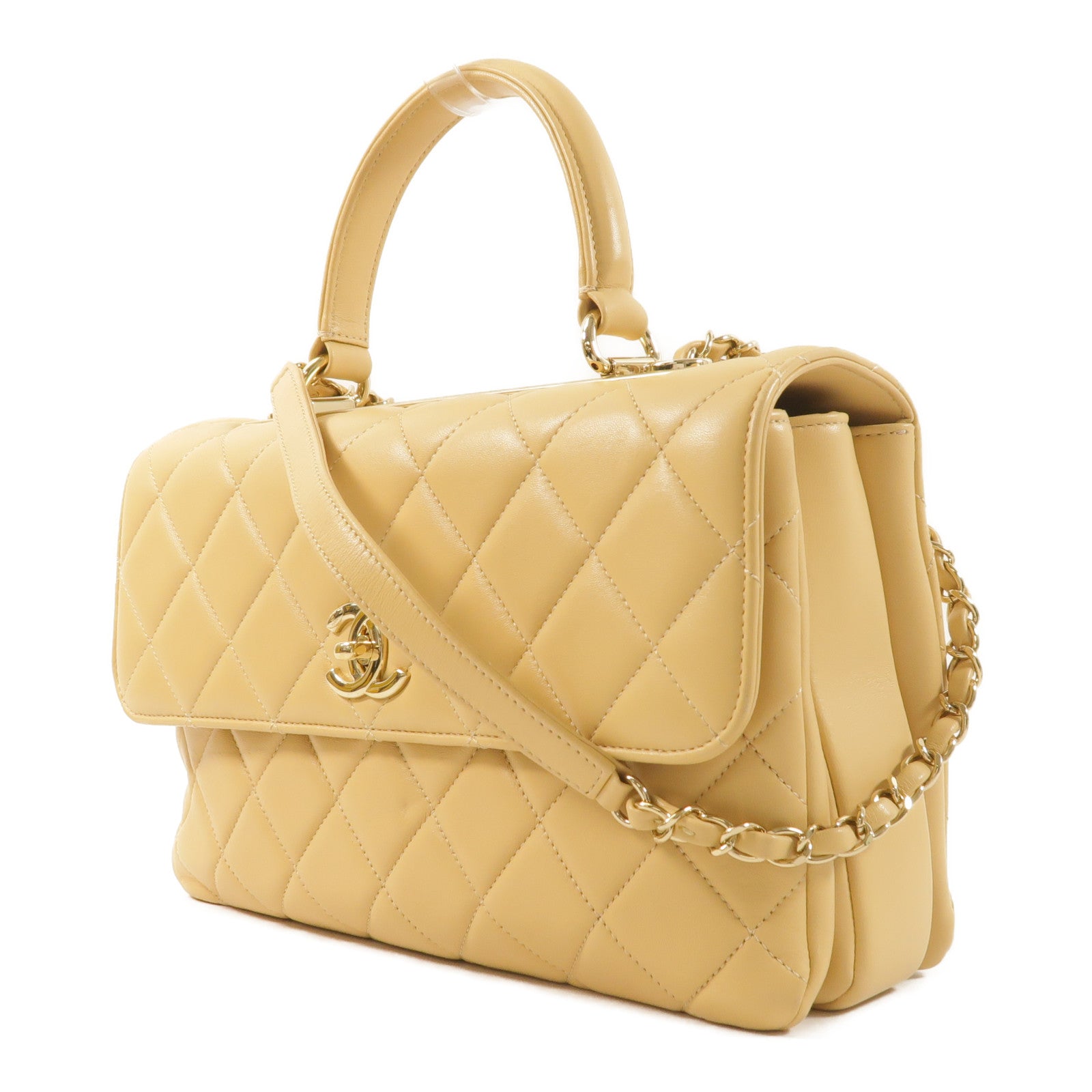 CHANEL 羊皮皮革Trendy CC Bag金扣手挽肩背兩用袋