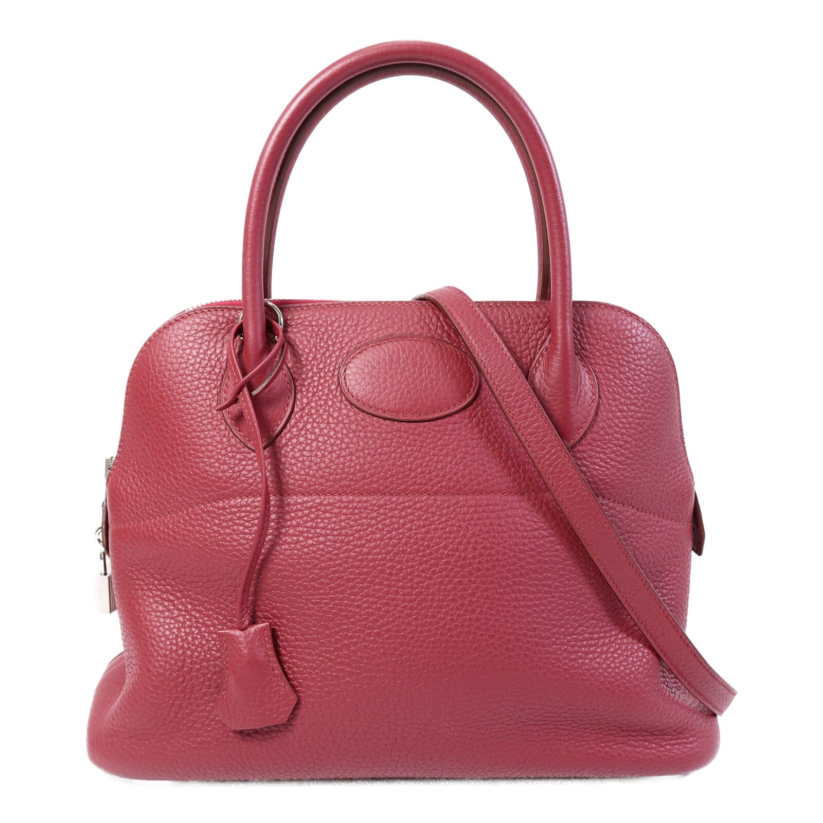 HERMES Clemence皮革Bolide 31手挽袋Rubis