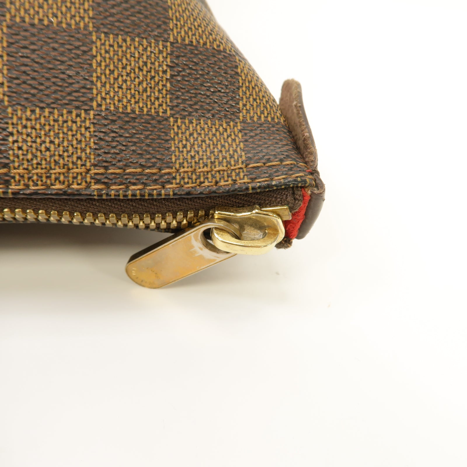 LOUIS VUITTON Damier Saleya MM金扣肩背袋棕色