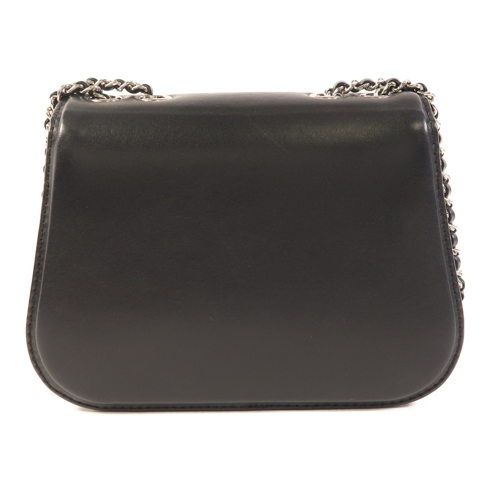 CHANEL CC SHW Chain Shoulder Bag Lambskin Leather Black