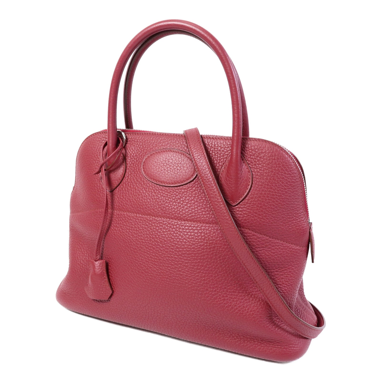 HERMES Clemence皮革Bolide 31手挽袋Rubis