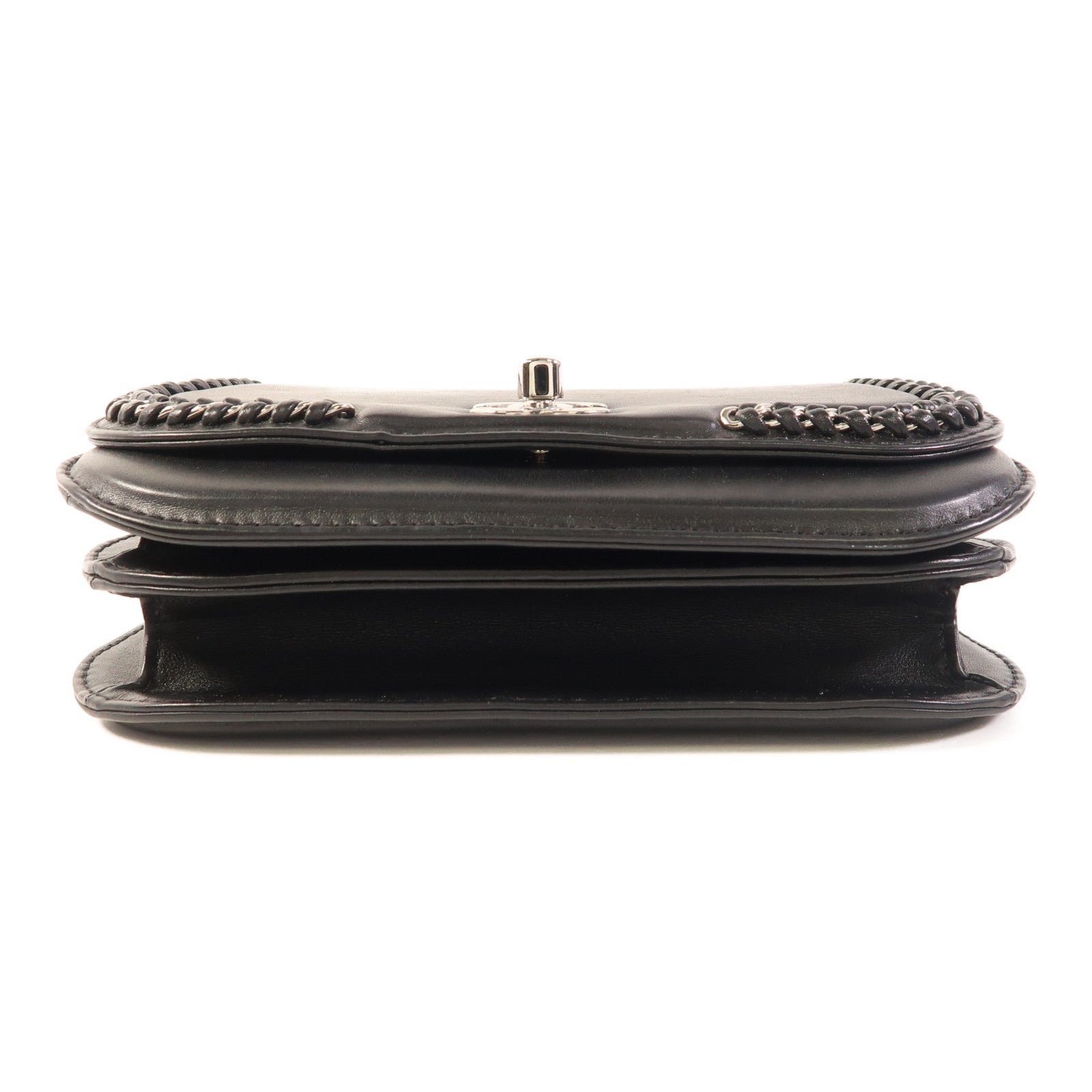 CHANEL 羊皮皮革Chain Shoulder銀扣鏈帶肩背袋