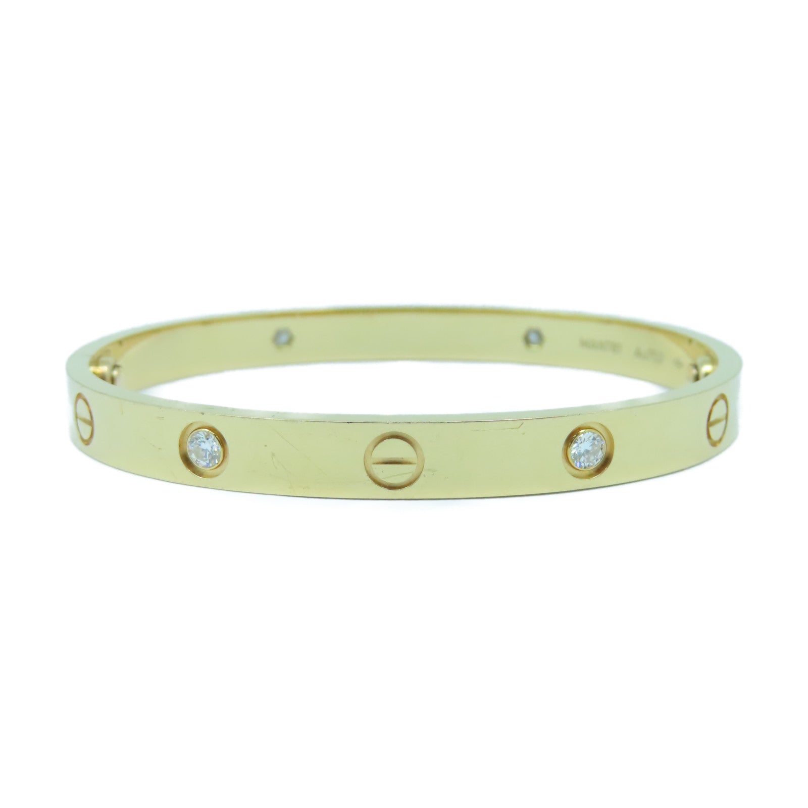 CARTIER 【激減優惠】18K玫瑰金Love Bracelet 4 Diamonds手鐲Cartier#17#16cm