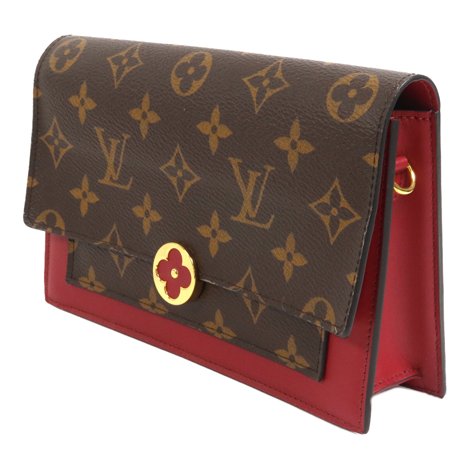 LOUIS VUITTON Monogram Portefeuille Flore鏈帶肩背袋