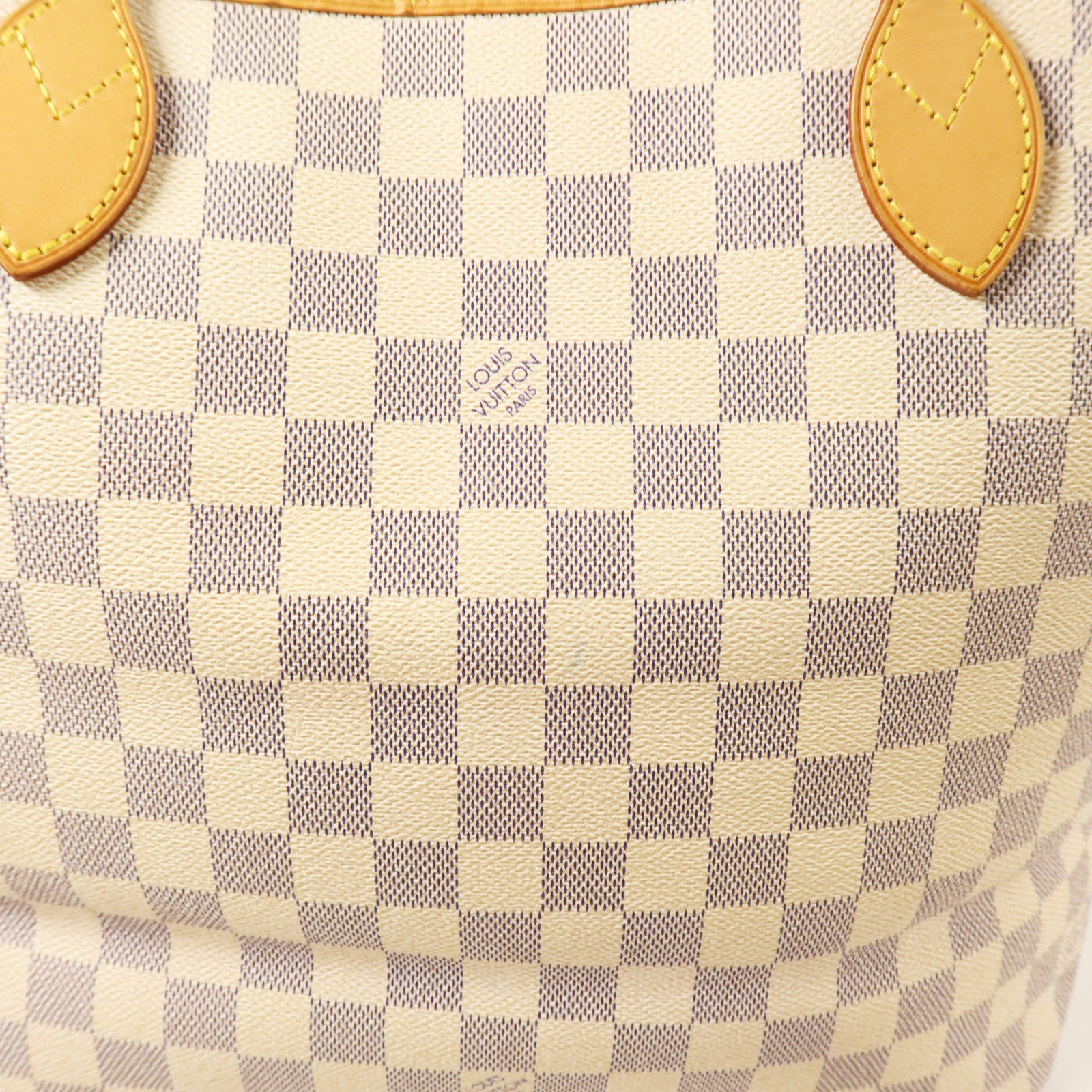 LOUIS VUITTON Damier Azur Neverfull MM金扣肩背袋