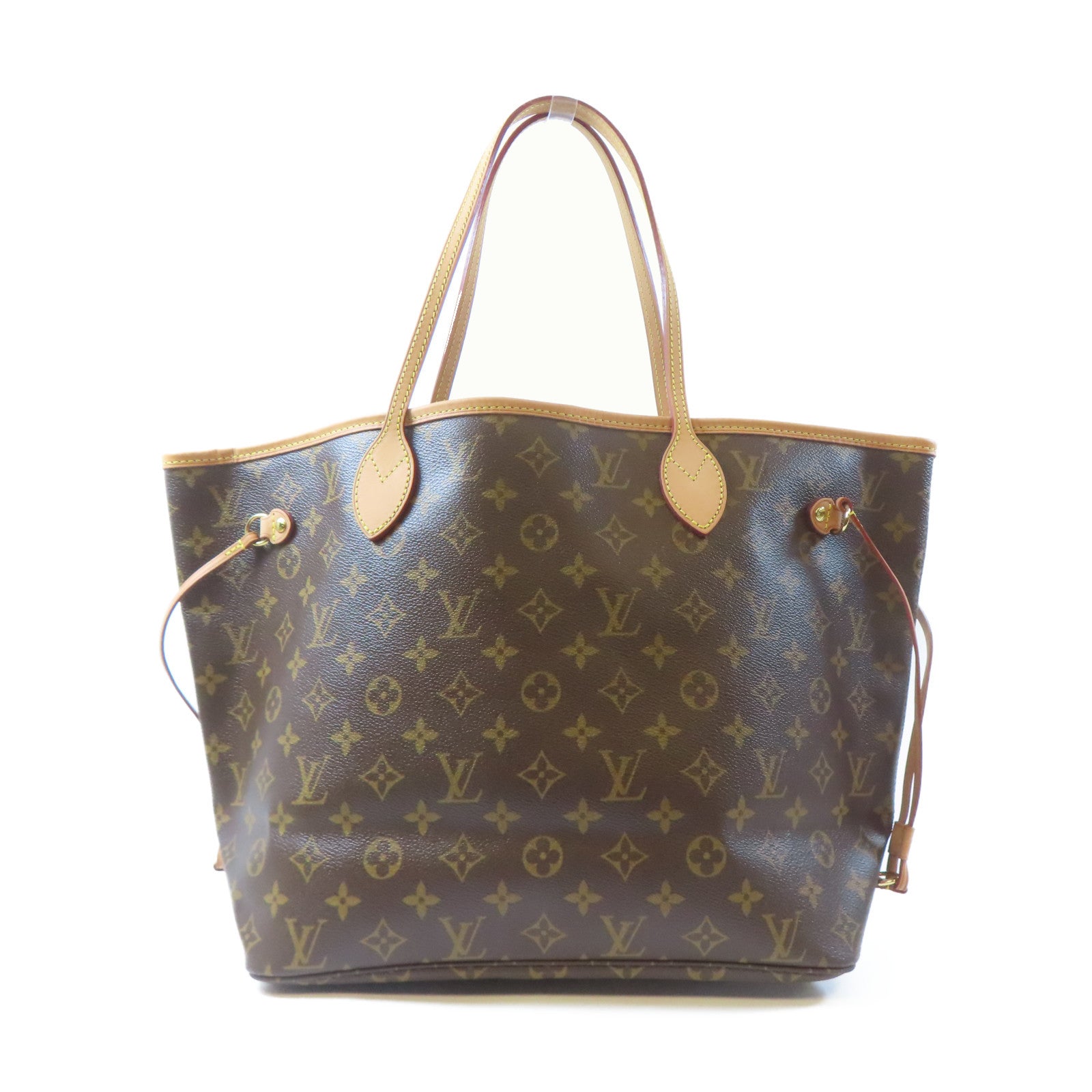LOUIS VUITTON Monogram Neverfull MM金扣肩背袋啡色