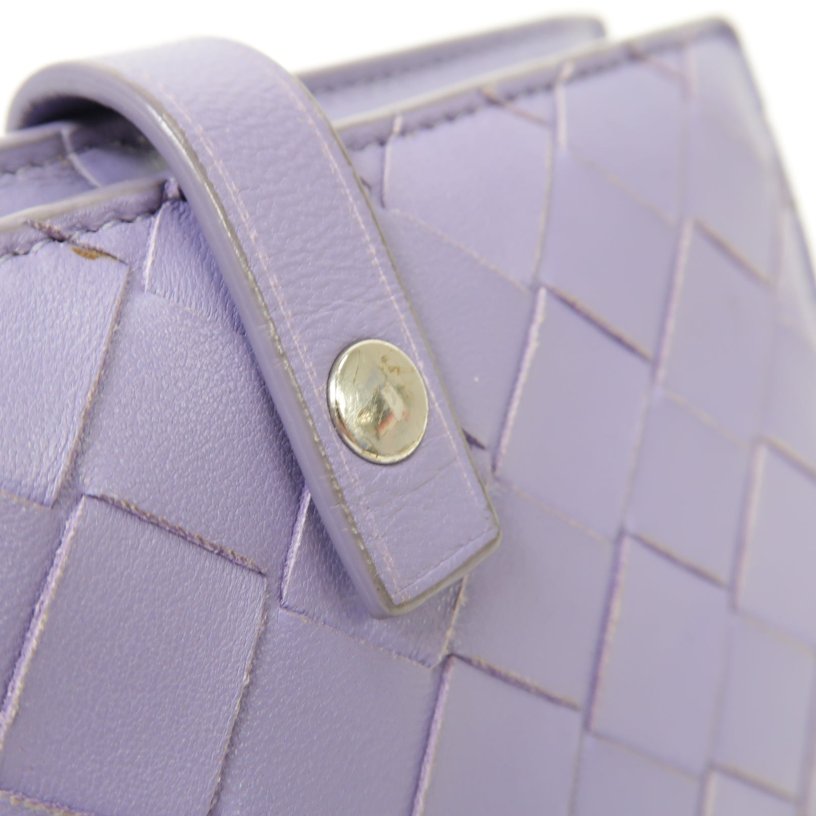 BOTTEGA VENETA 【激減優惠】皮革Wallet銀扣錢包紫色