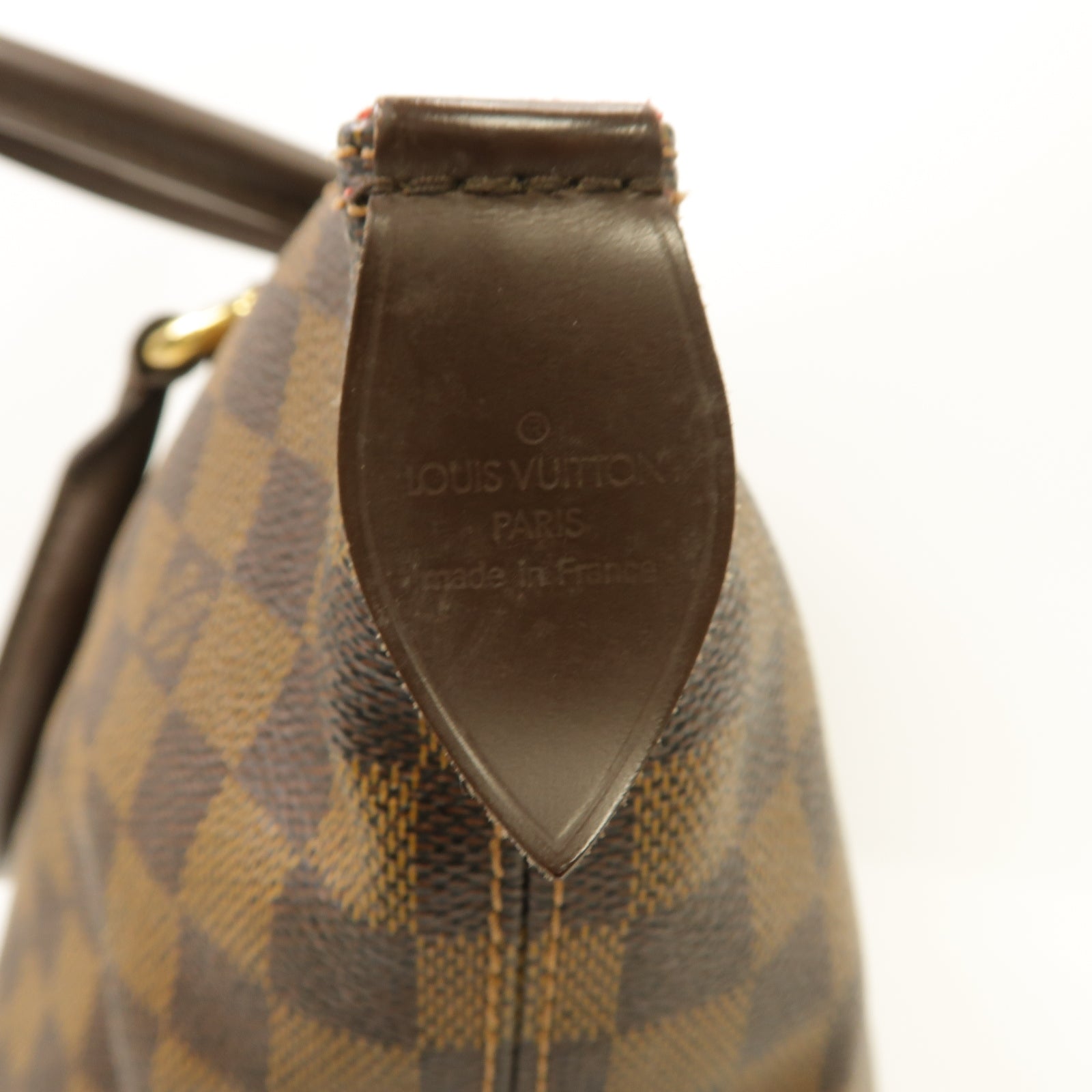 LOUIS VUITTON Damier Saleya MM金扣肩背袋棕色
