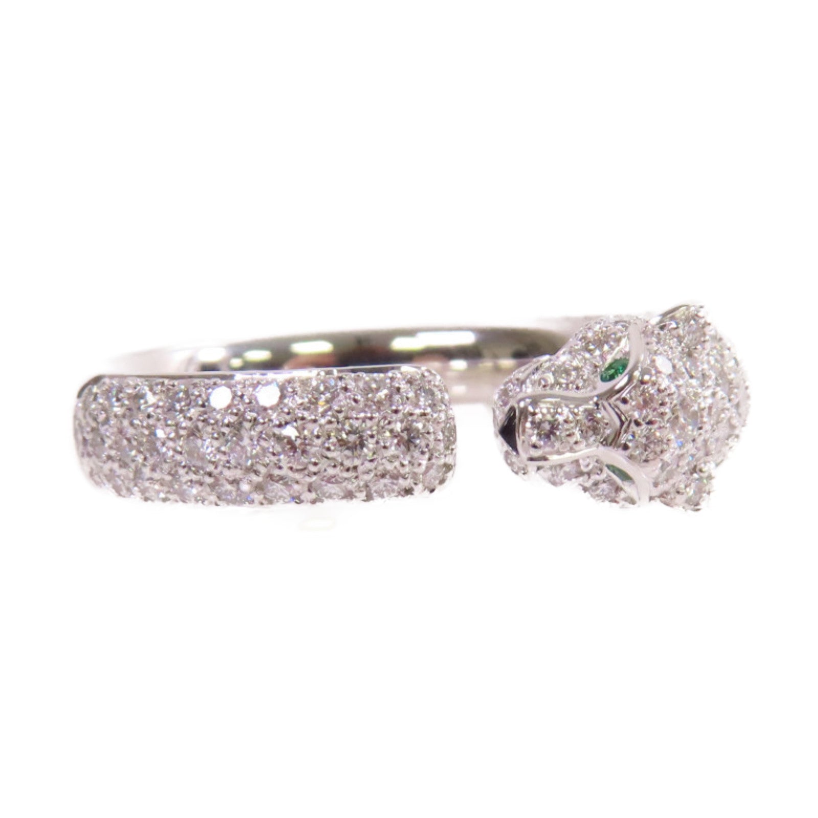 CARTIER 18K白金/鑽石Panthere De Cartier Diamond Ring戒指#58/US#8.25