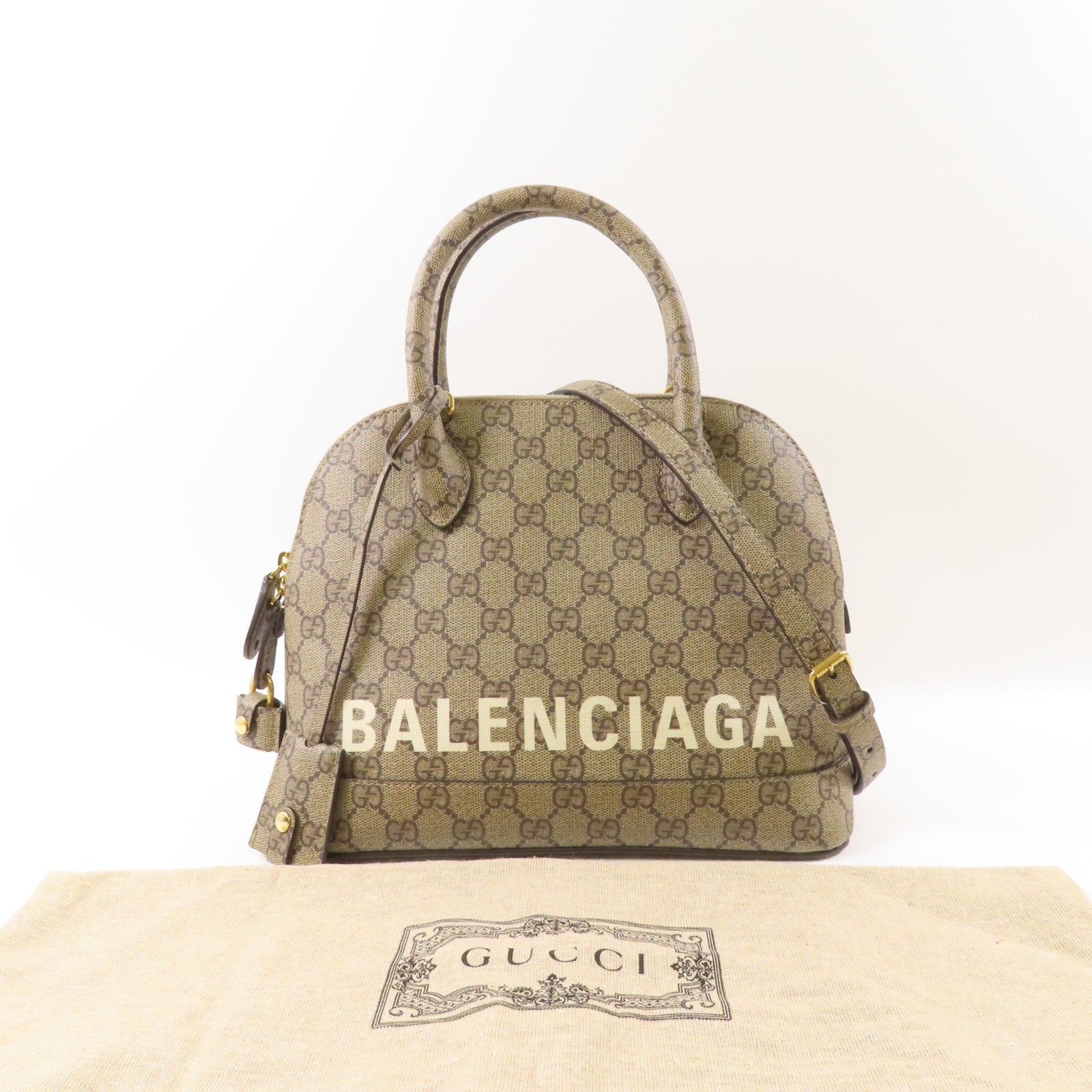 GUCCI 【激減優惠】塗層帆布Gucci x Balenciaga Shoulder Bag肩背袋