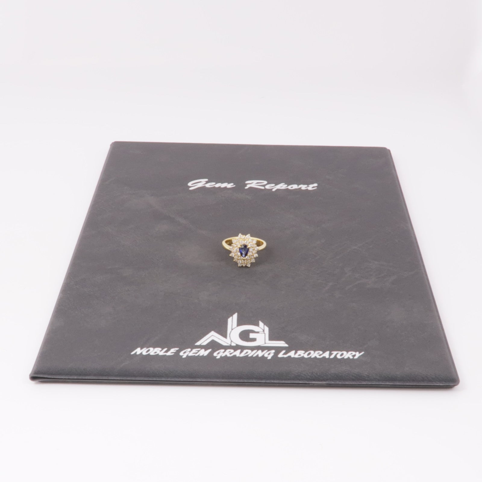 JEWELRY 【激減優惠】18K黃金Sapphire Diamond Ring藍寶石/鑽石戒指US#6