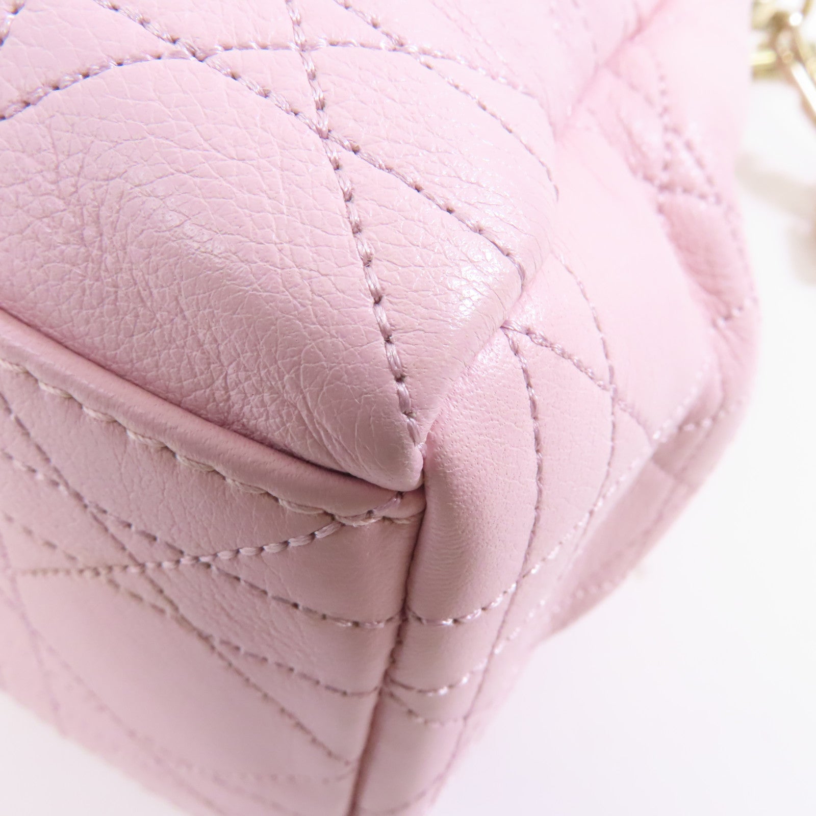 Dior 牛皮皮革Chain Shoulder Bag金扣鏈帶肩背袋粉紅色