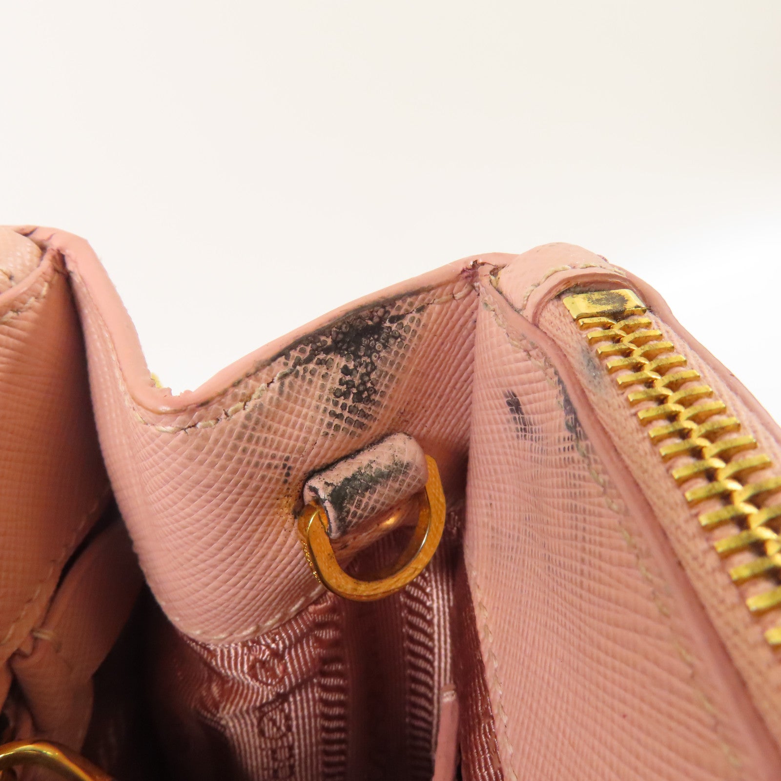 PRADA 牛皮皮革2 way Shoulder金扣手挽肩背兩用袋